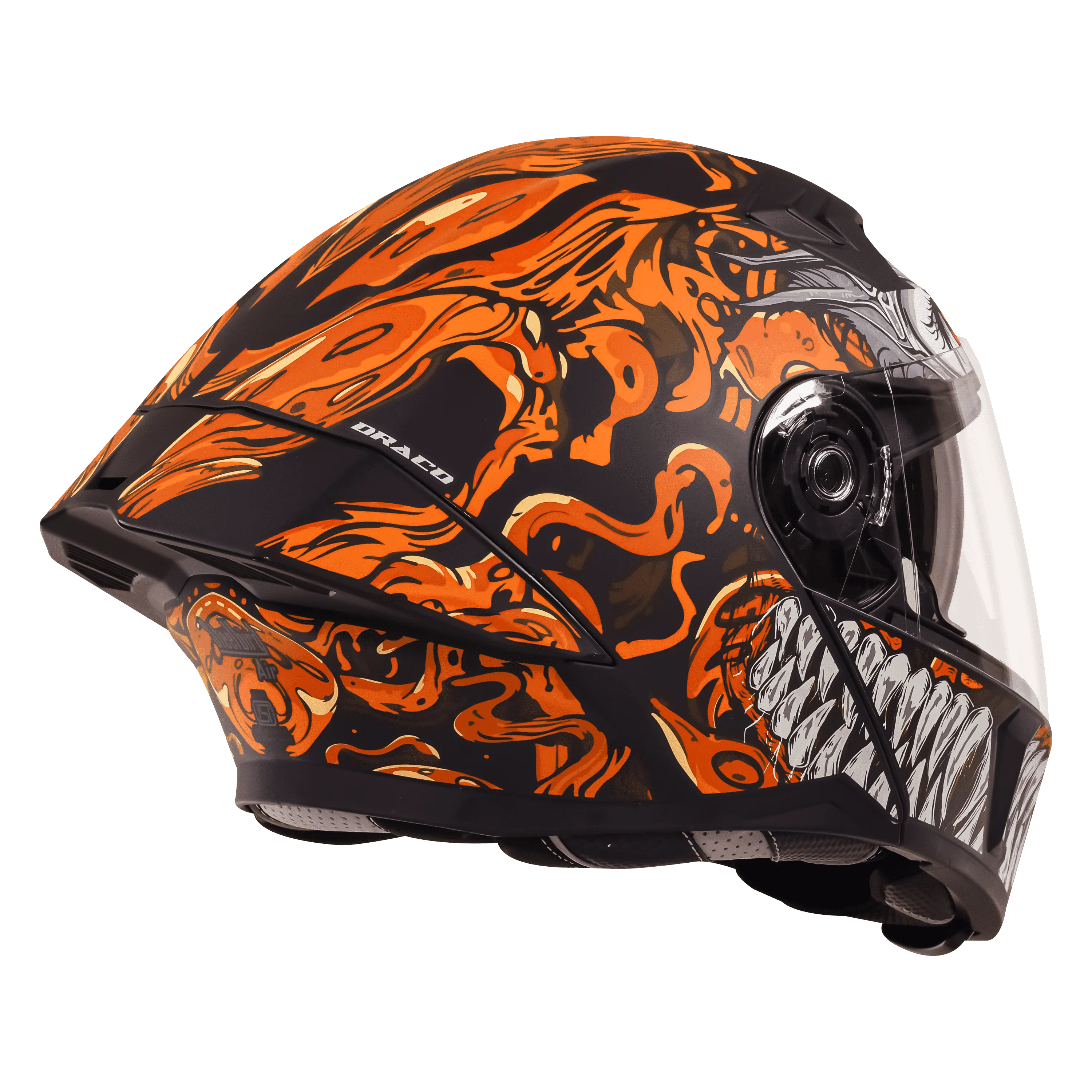 STEELBIRD Sba 20 Draco Matt Orange Flip Up Helmet