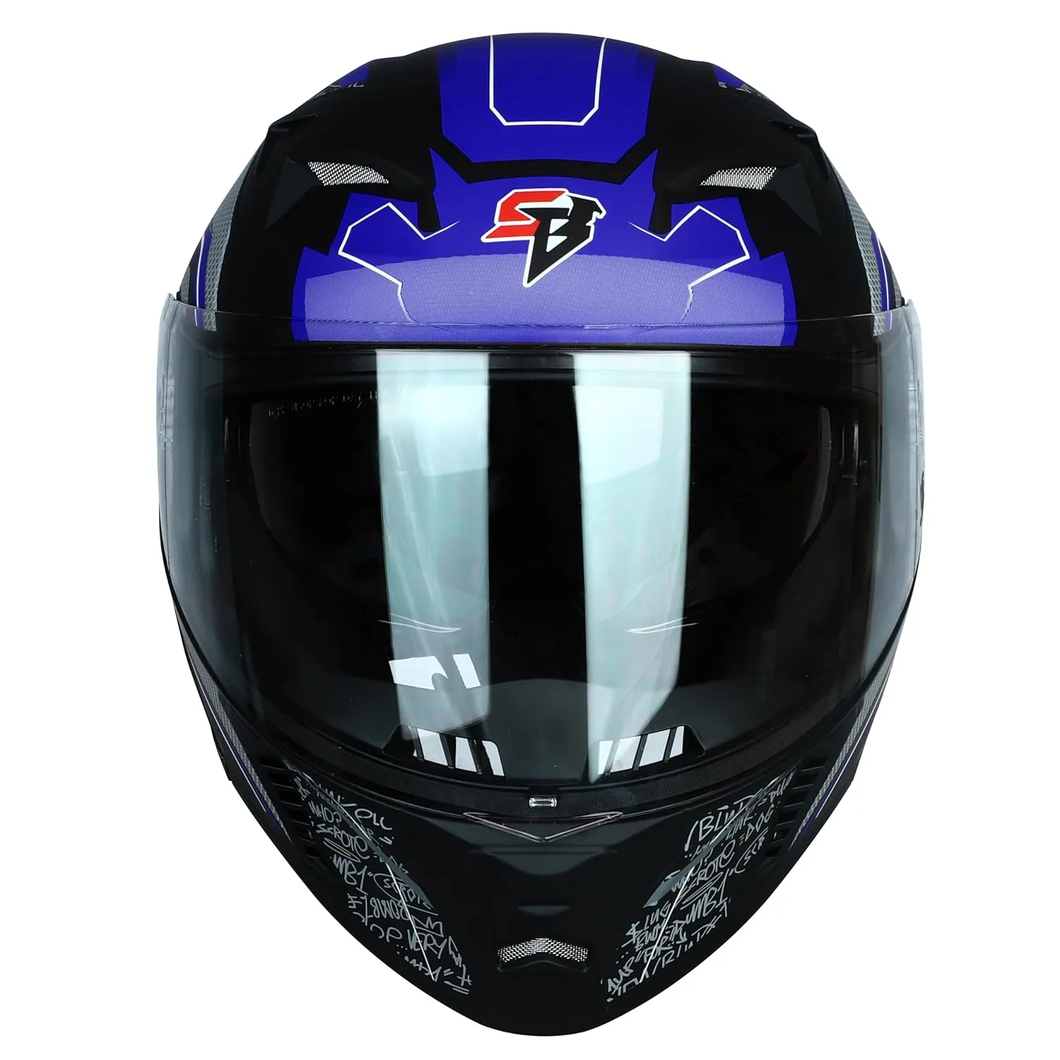 STEELBIRD Sba 20 Racer Black Blue Full Face Helmet