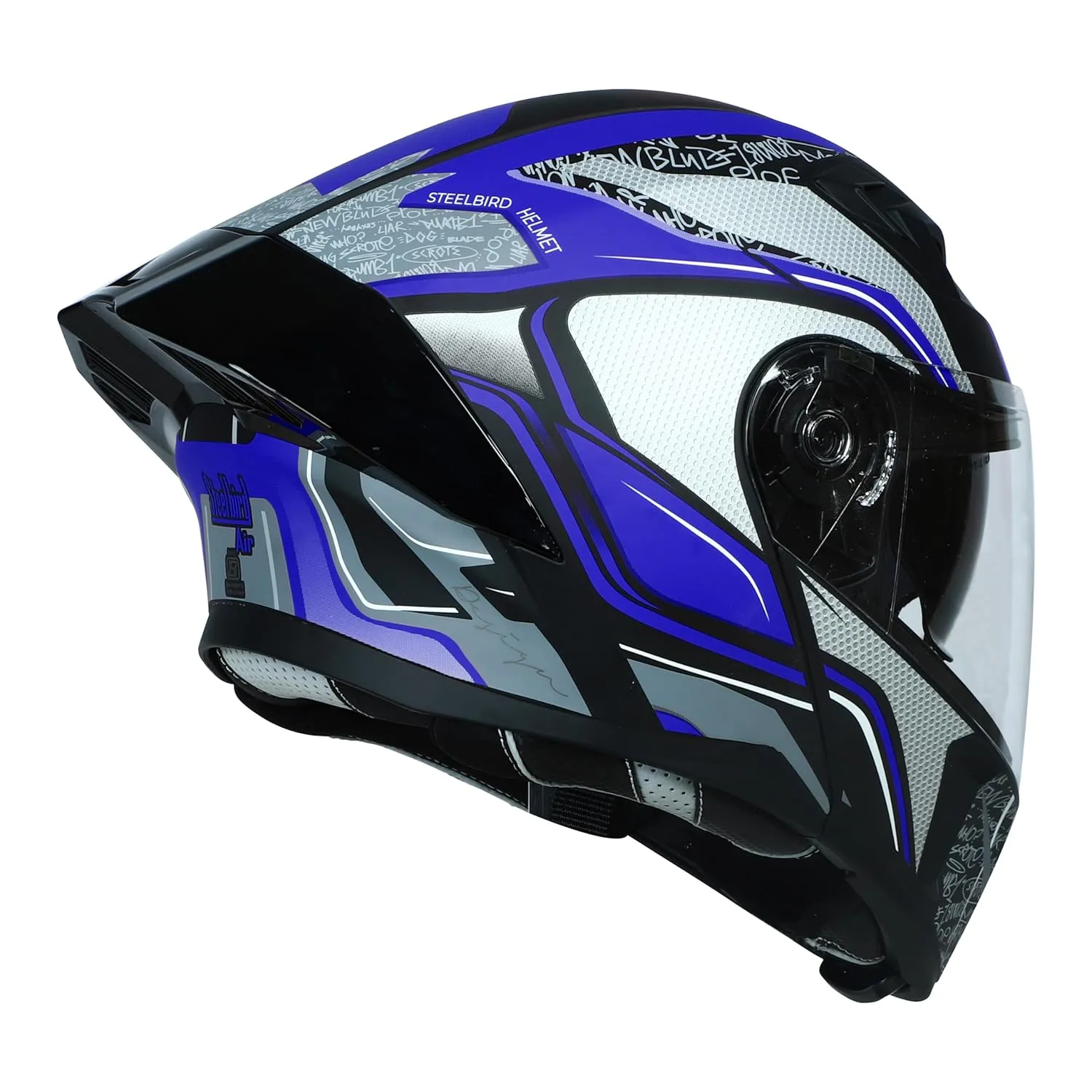 STEELBIRD Sba 20 Racer Black Blue Full Face Helmet
