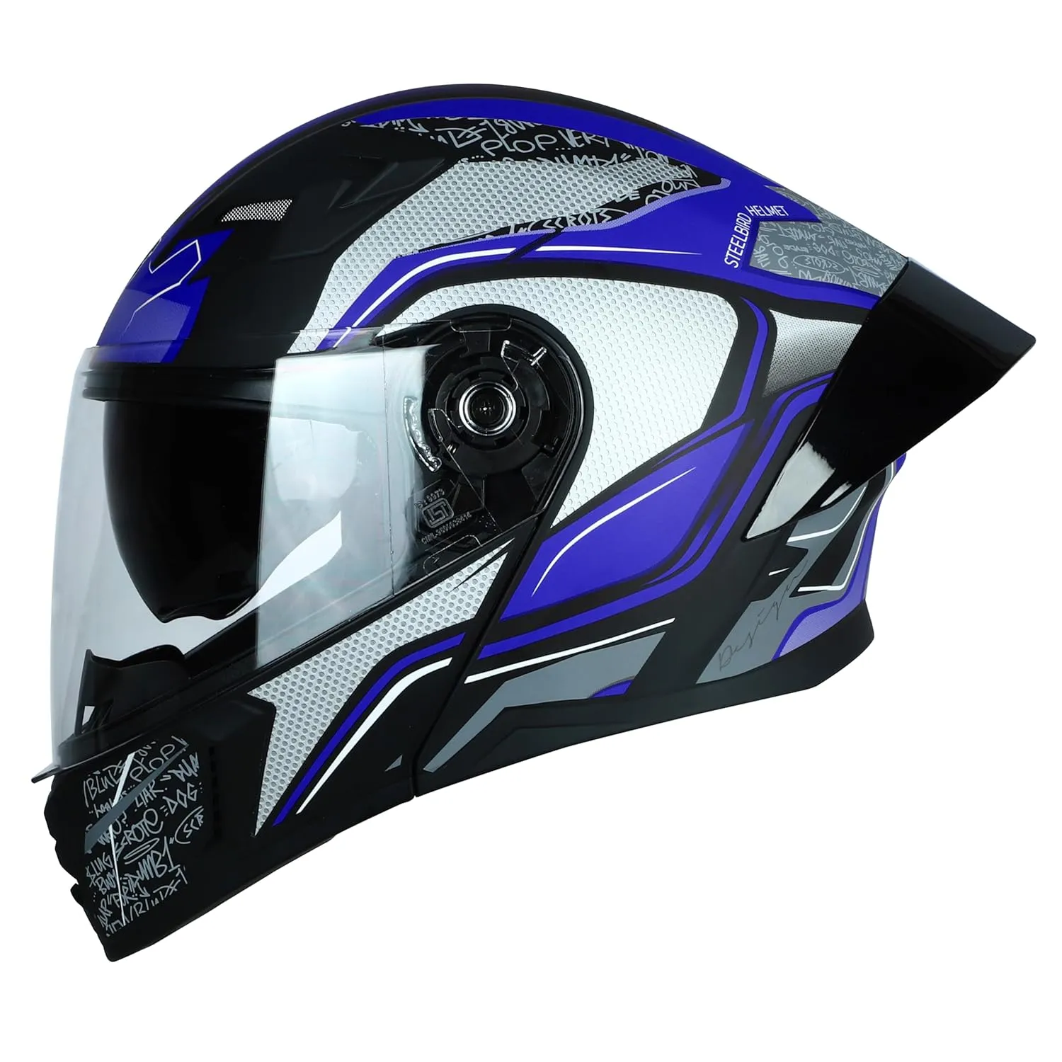 STEELBIRD Sba 20 Racer Black Blue Full Face Helmet