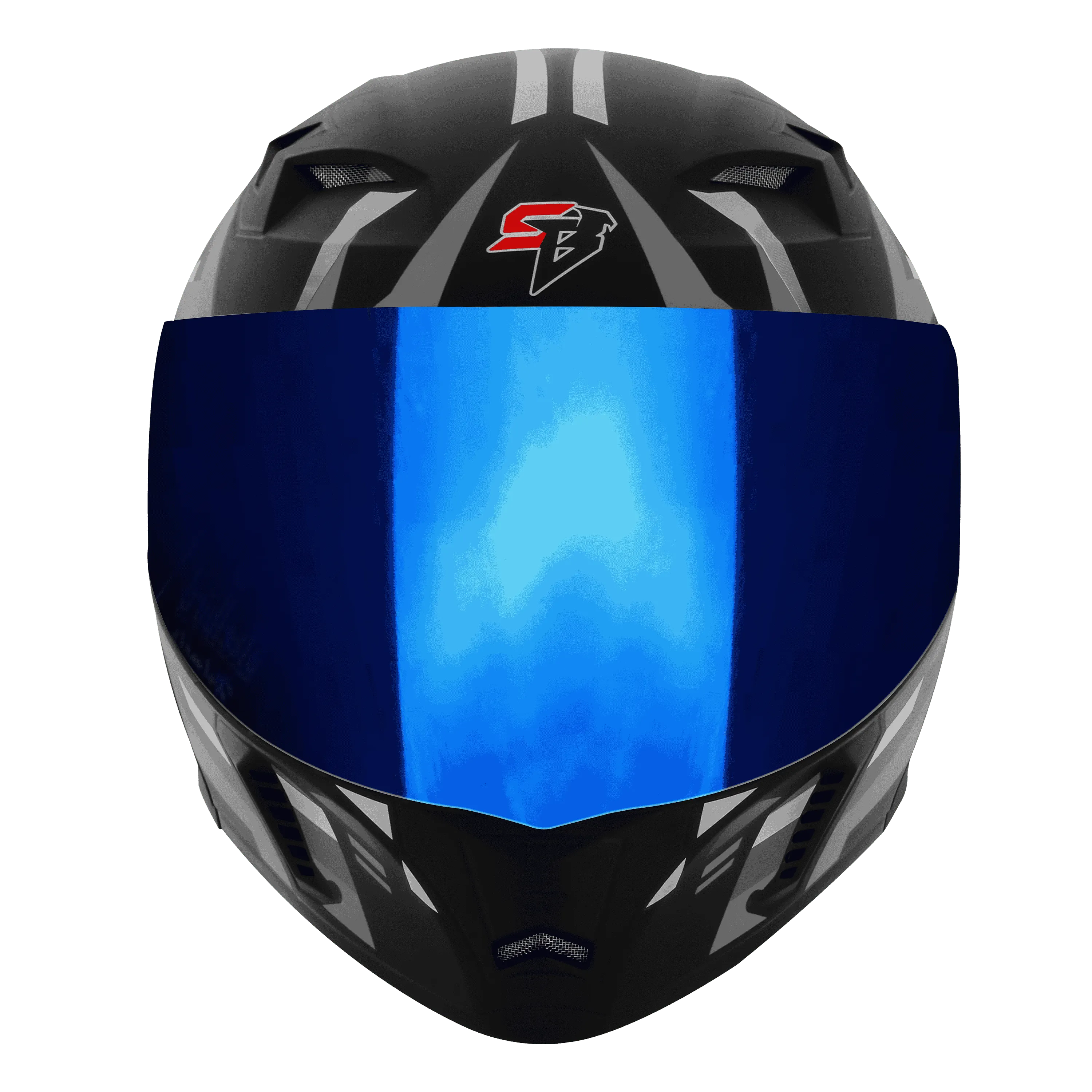 STEELBIRD Sba 20 Shield X Glossy Black Grey Flip Up Helmet