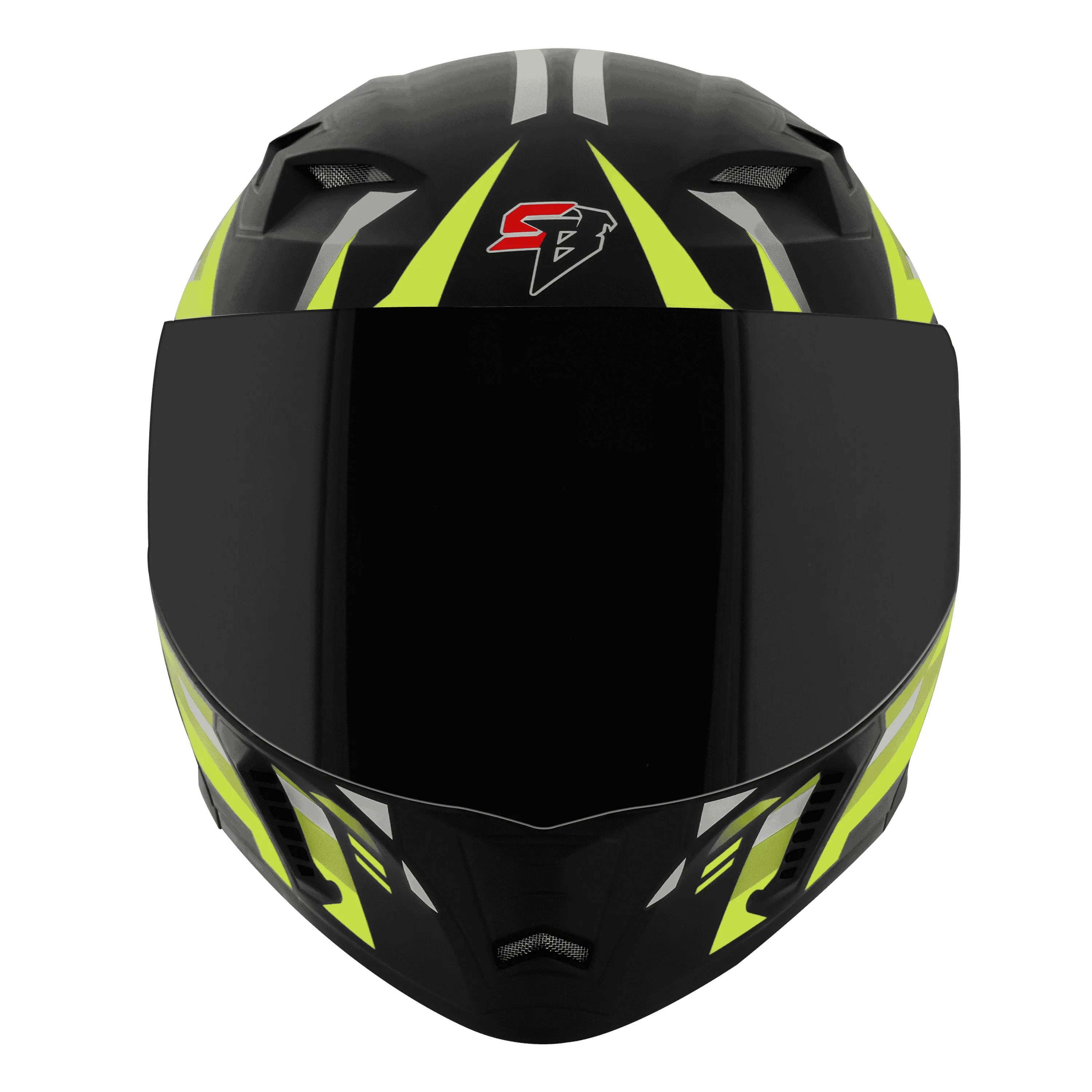 STEELBIRD Sba 20 Shield X Glossy Black Neon Full Face Helmet