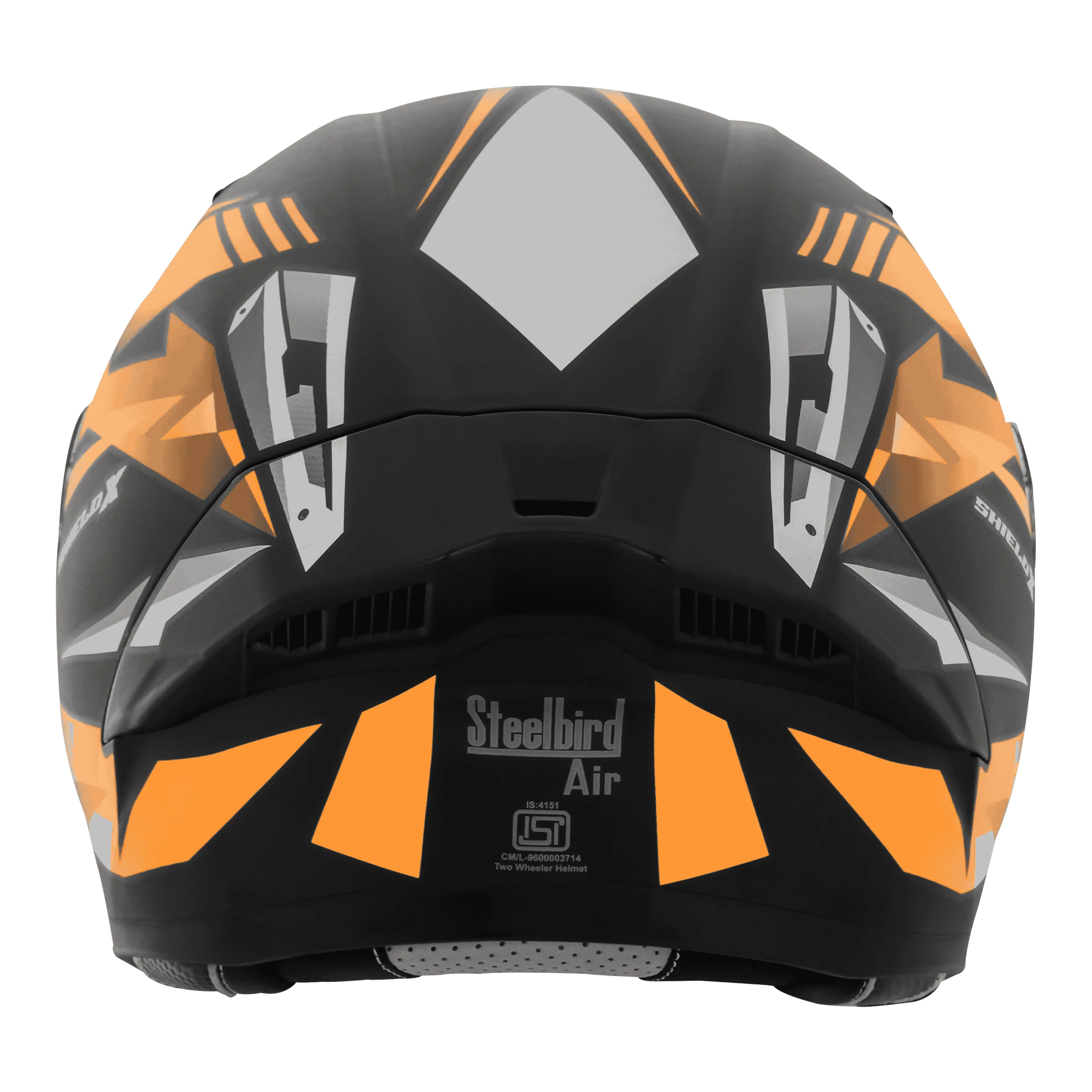 STEELBIRD Sba 20 Shield X Glossy Black Orange Flip Up Helmet
