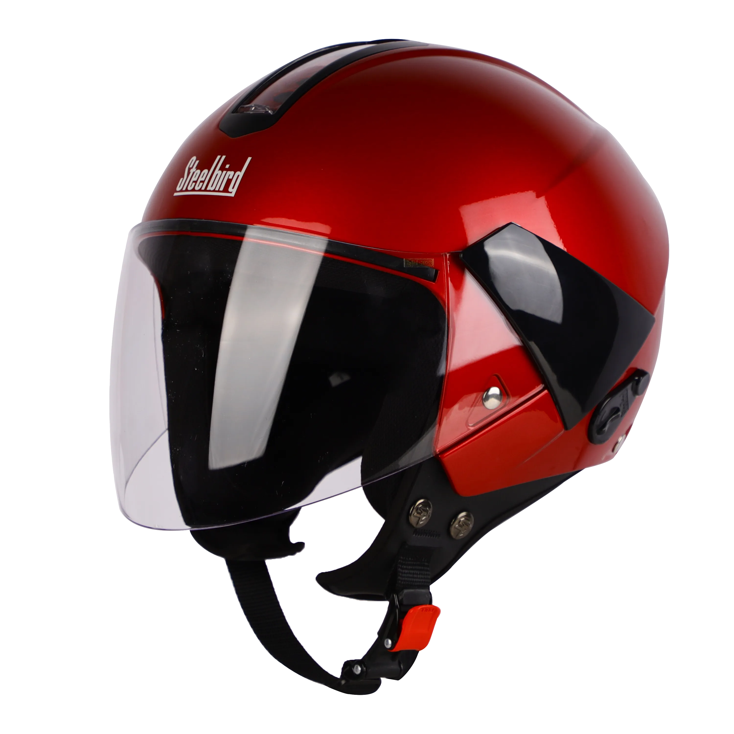 STEELBIRD Sbh 05 Triple Nine Glossy Cherry Red Half Face Helmet