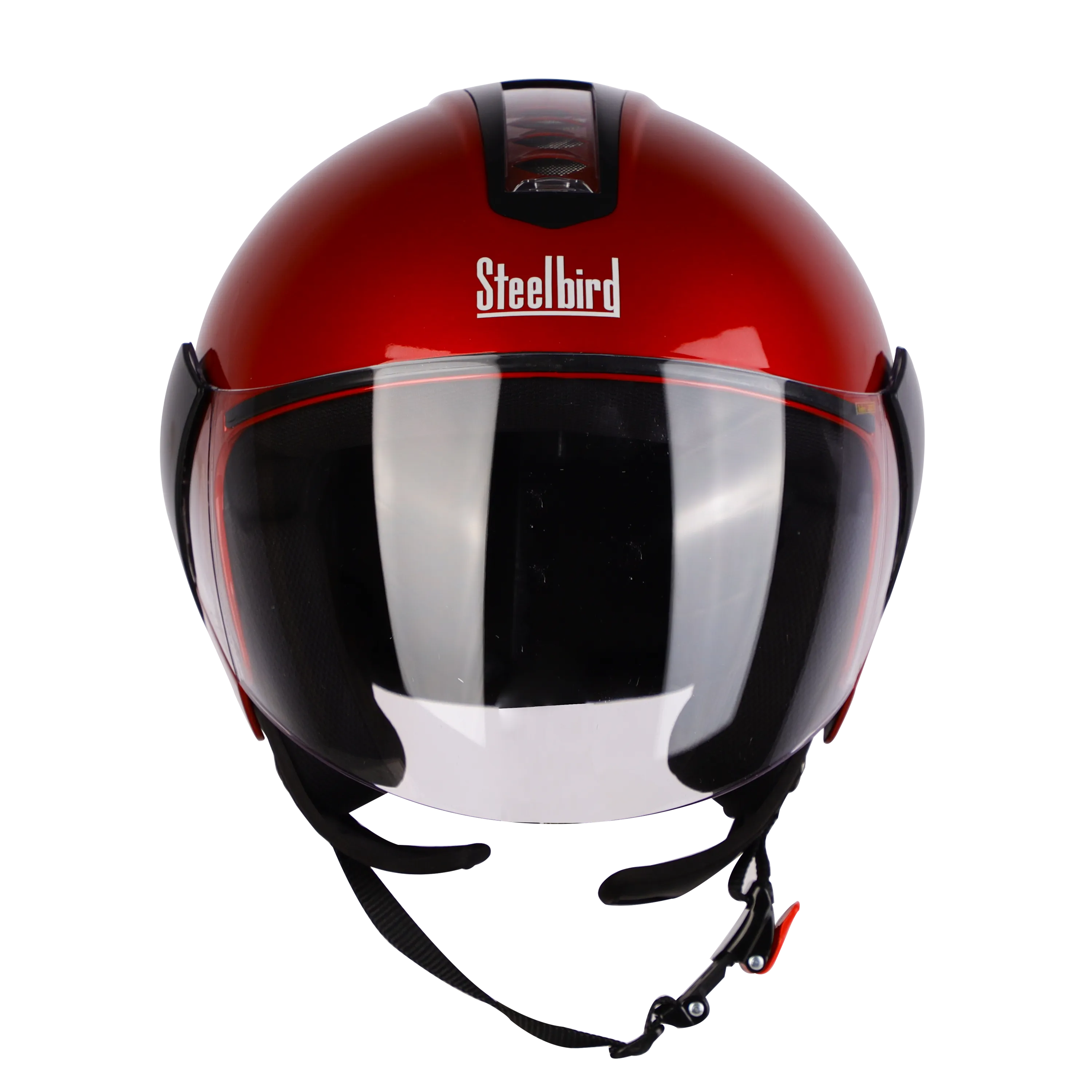STEELBIRD Sbh 05 Triple Nine Glossy Cherry Red Half Face Helmet