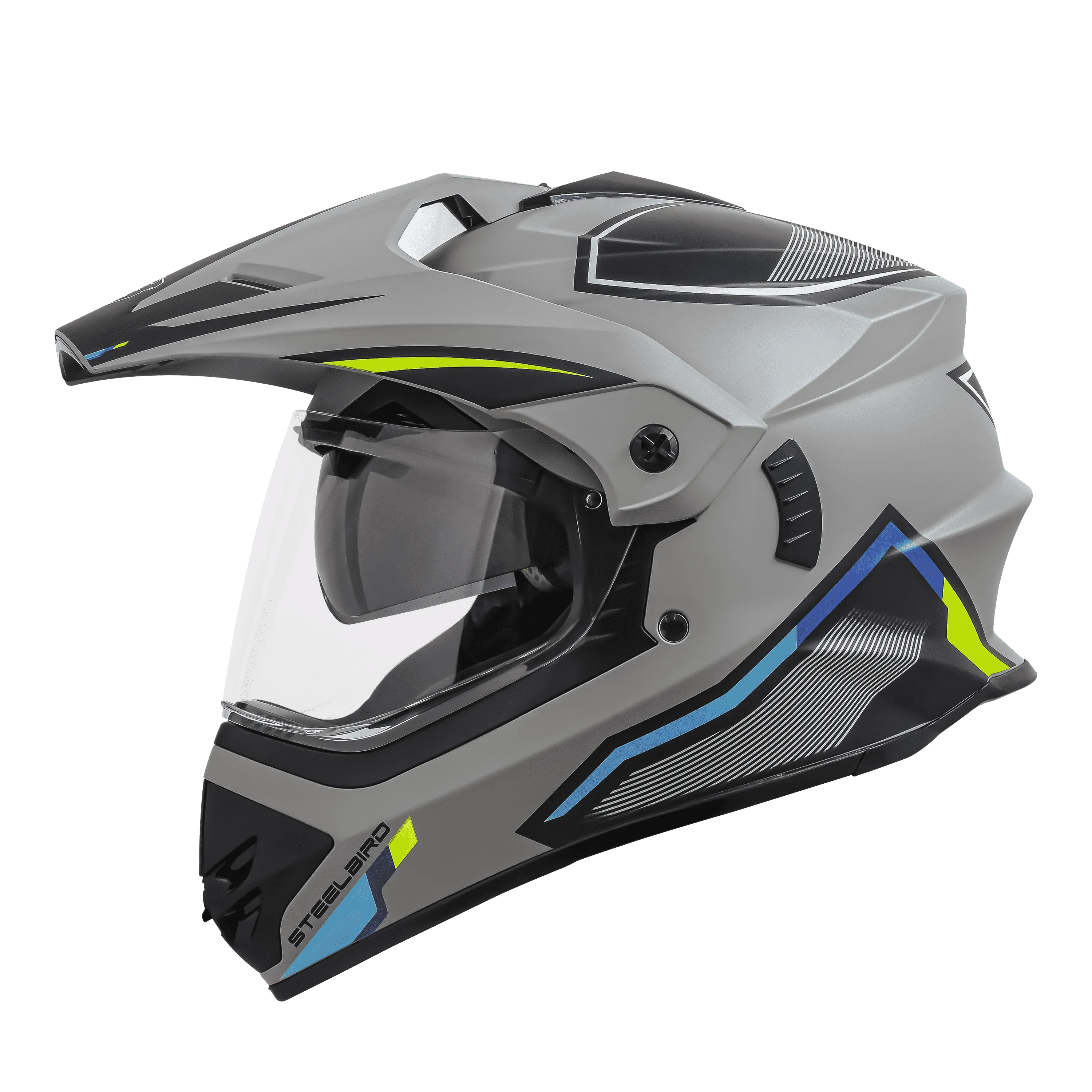 STEELBIRD Sbh 13 Racer Grey Neon Full Face Helmet