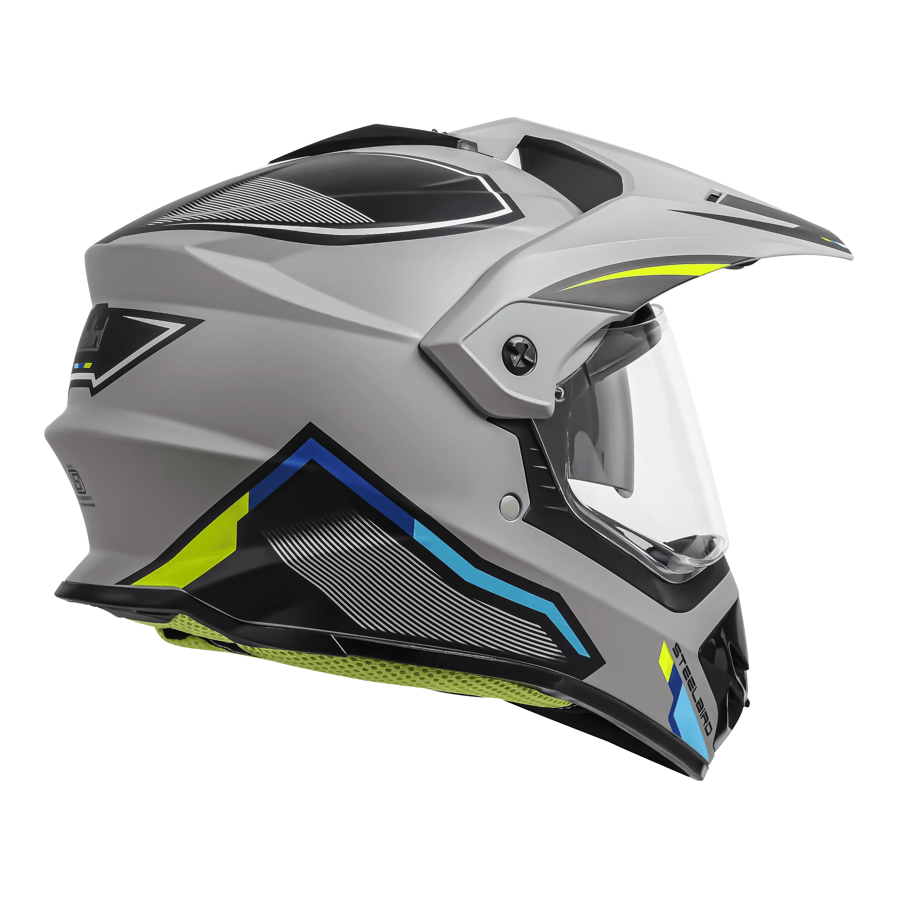 STEELBIRD Sbh 13 Racer Grey Neon Full Face Helmet