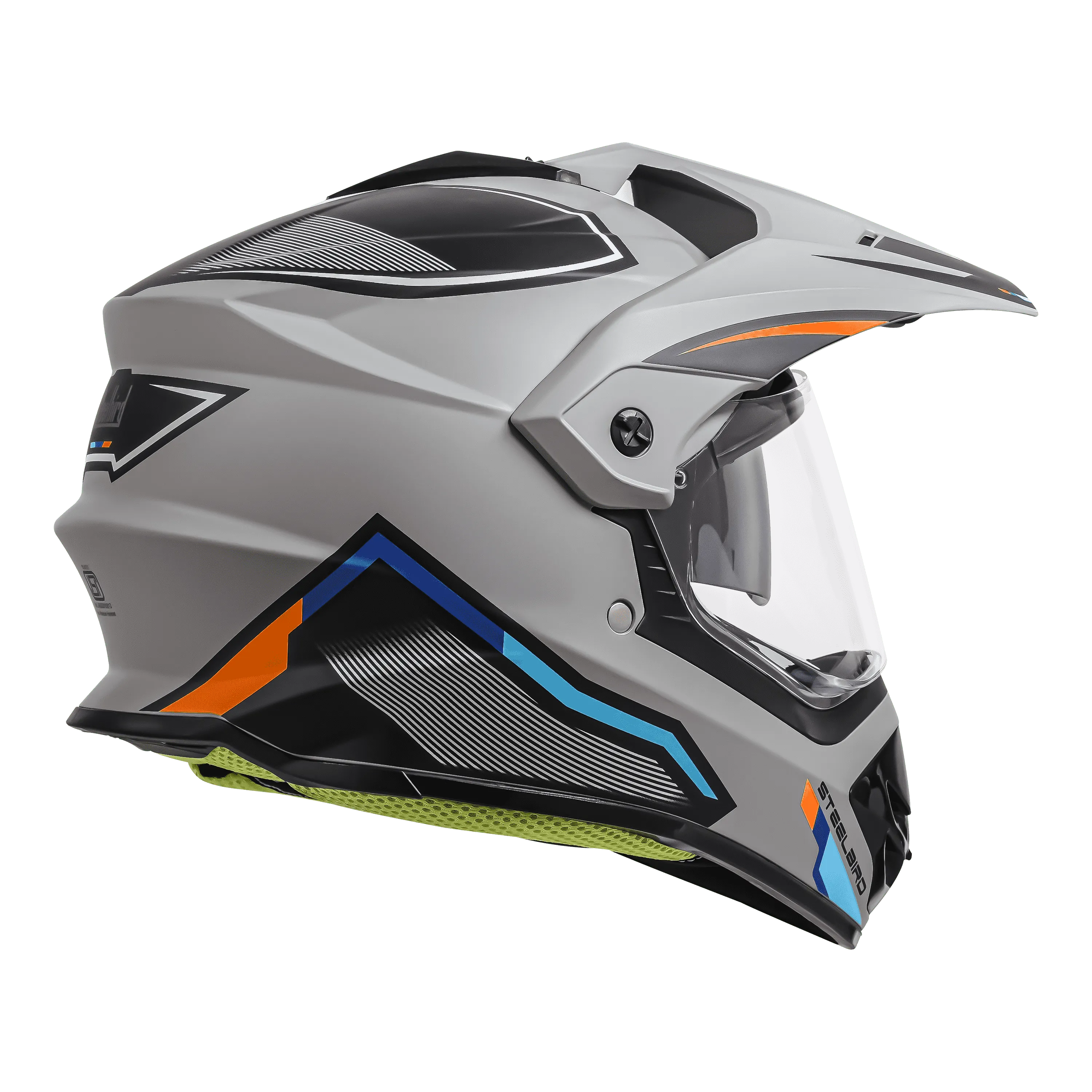 STEELBIRD Sbh 13 Racer Grey Orange Full Face Helmet