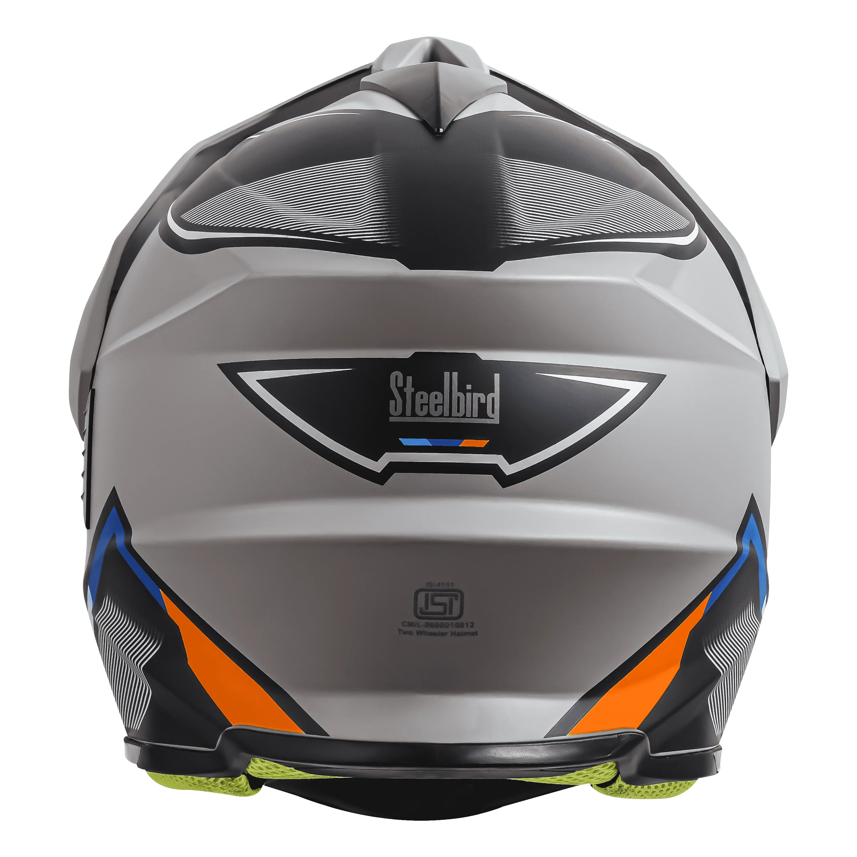 STEELBIRD Sbh 13 Racer Grey Orange Full Face Helmet
