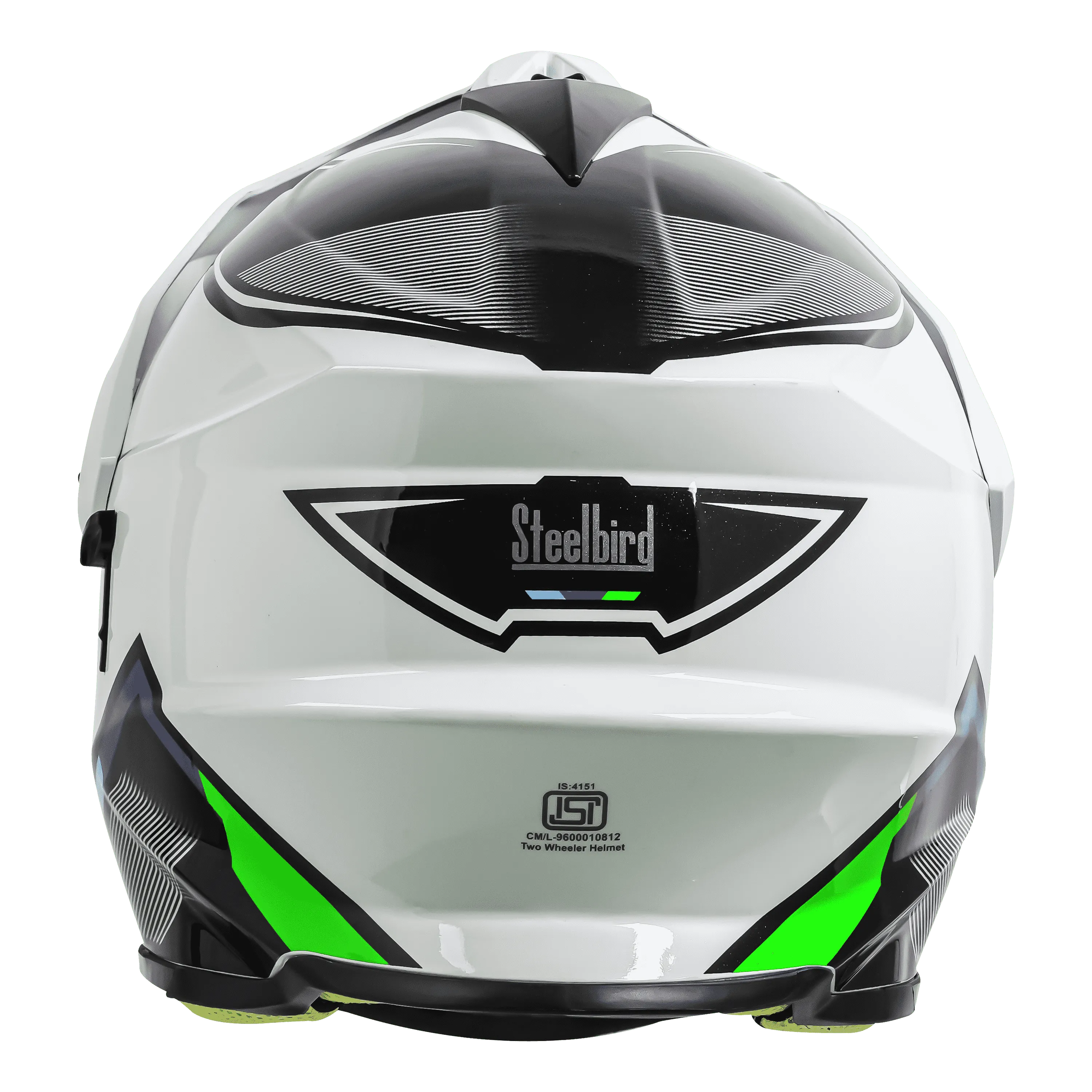 STEELBIRD Sbh 13 Racer White Green Full Face Helmet