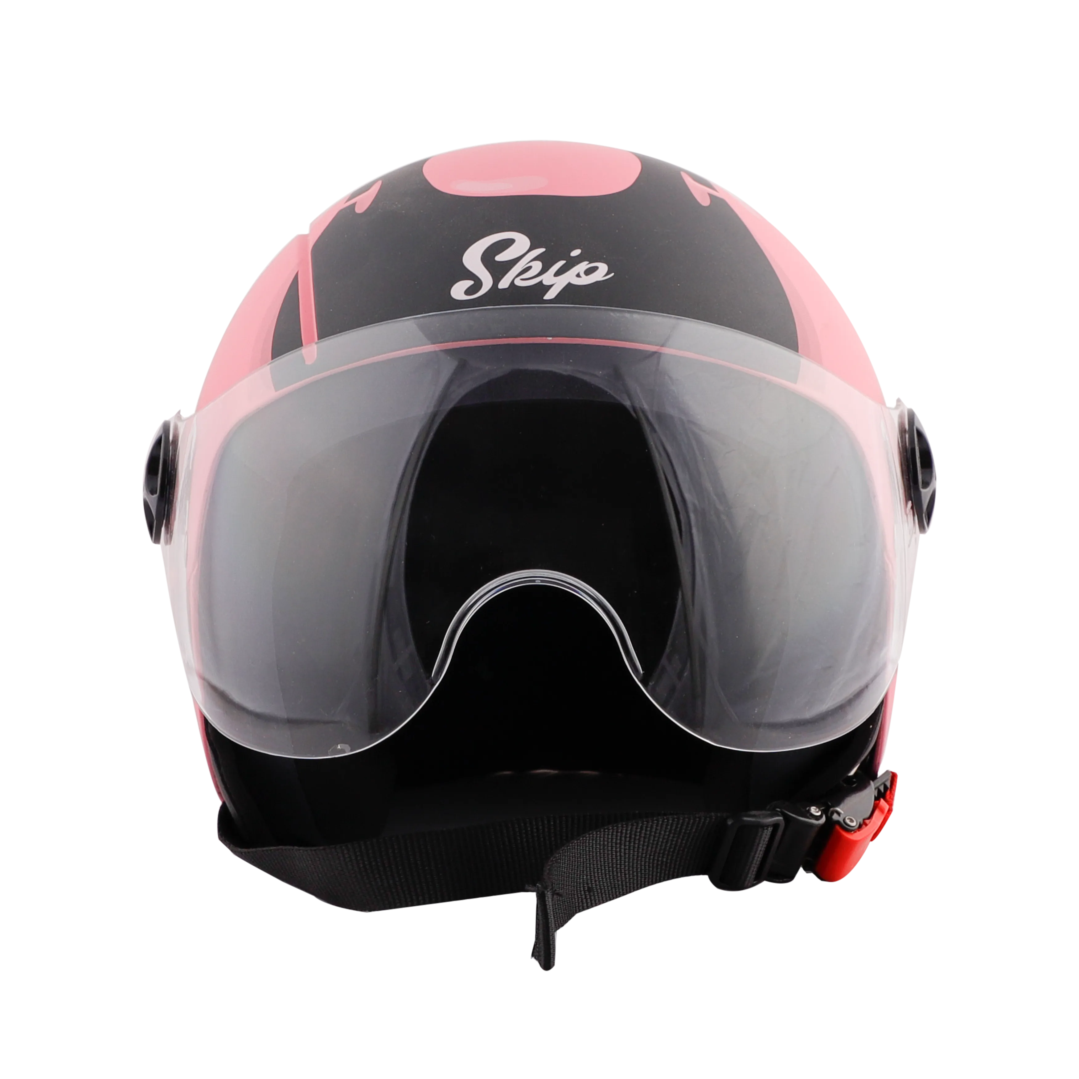STEELBIRD Sbh 16 Toad Pink Black Md Half Face Helmet