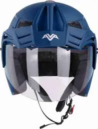STEELBIRD Sbh 23 Ava Dashing Bluep Cap 580Mm C Half Face Helmet