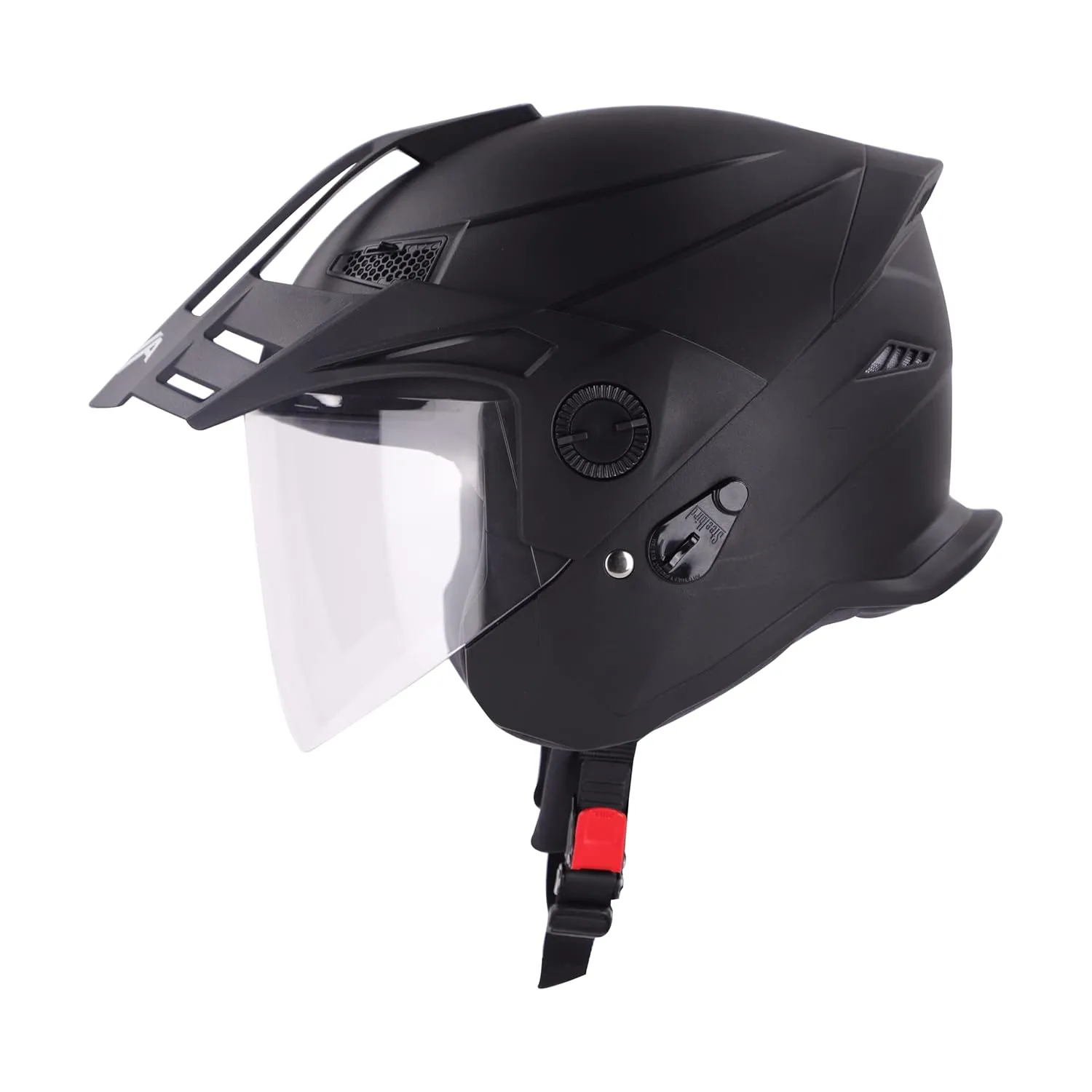 STEELBIRD Sbh 23 Ava Dashingh Blackp Cap 580Mm C Half Face Helmet