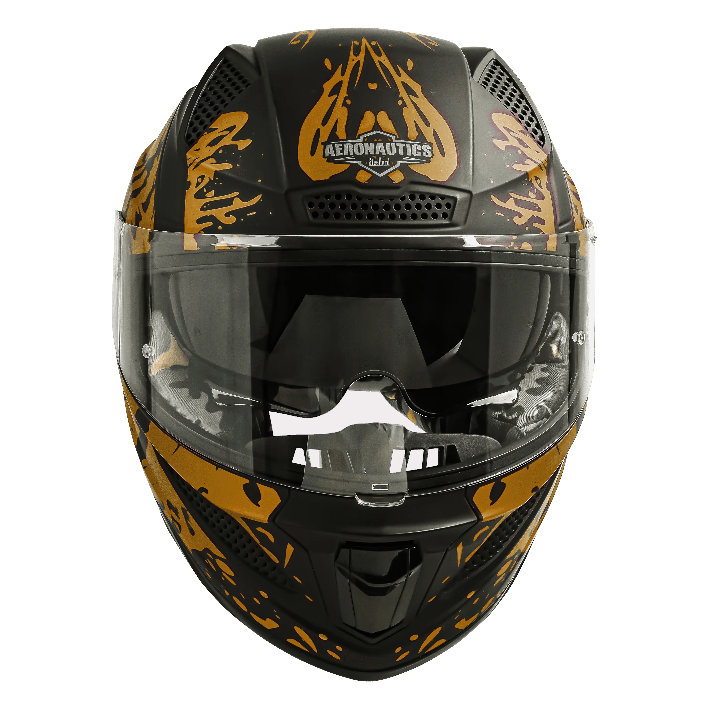 STEELBIRD Sbh 25 Tiger Black Gold Full Face Helmet