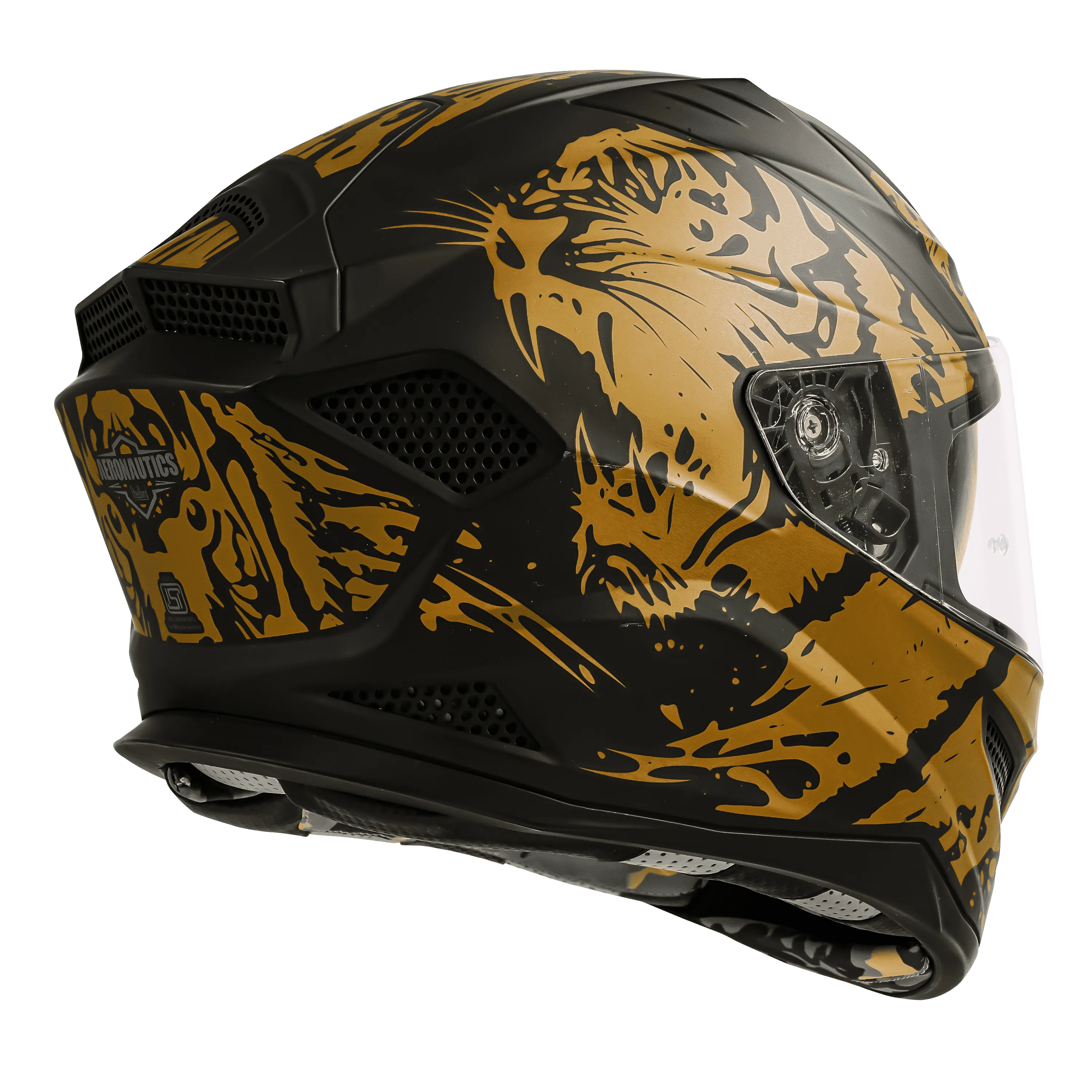 STEELBIRD Sbh 25 Tiger Black Gold Full Face Helmet