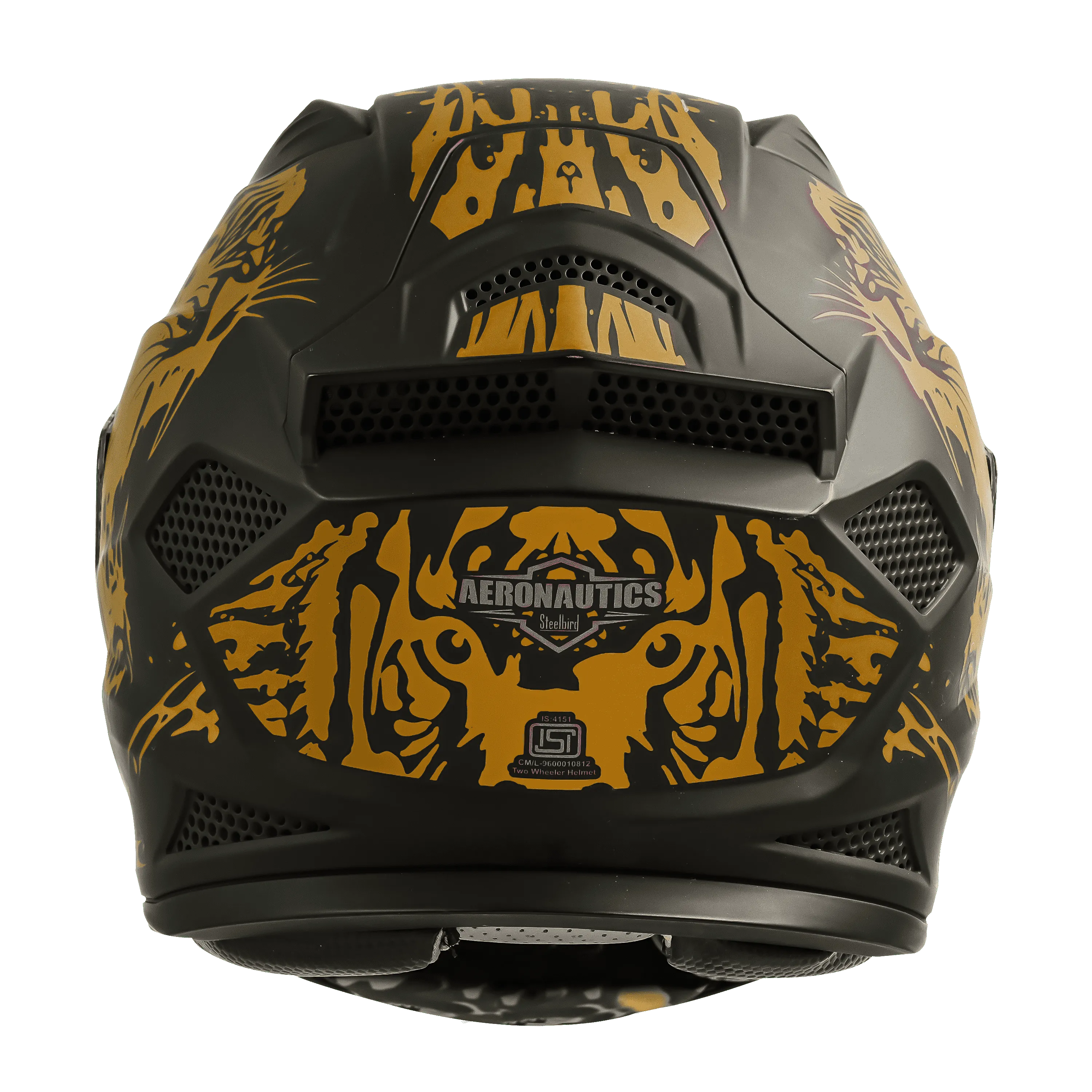 STEELBIRD Sbh 25 Tiger Black Gold Full Face Helmet