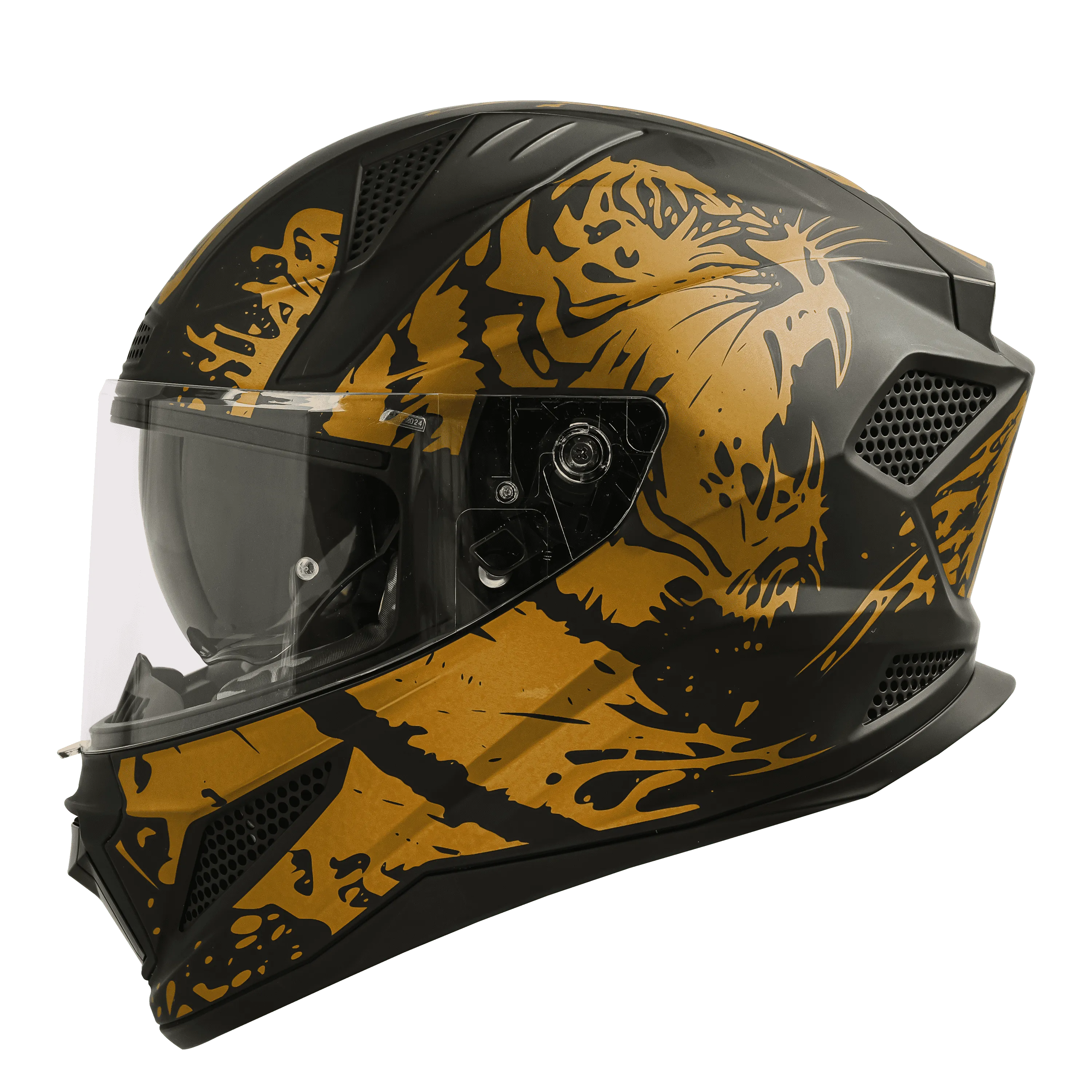 STEELBIRD Sbh 25 Tiger Black Gold Full Face Helmet