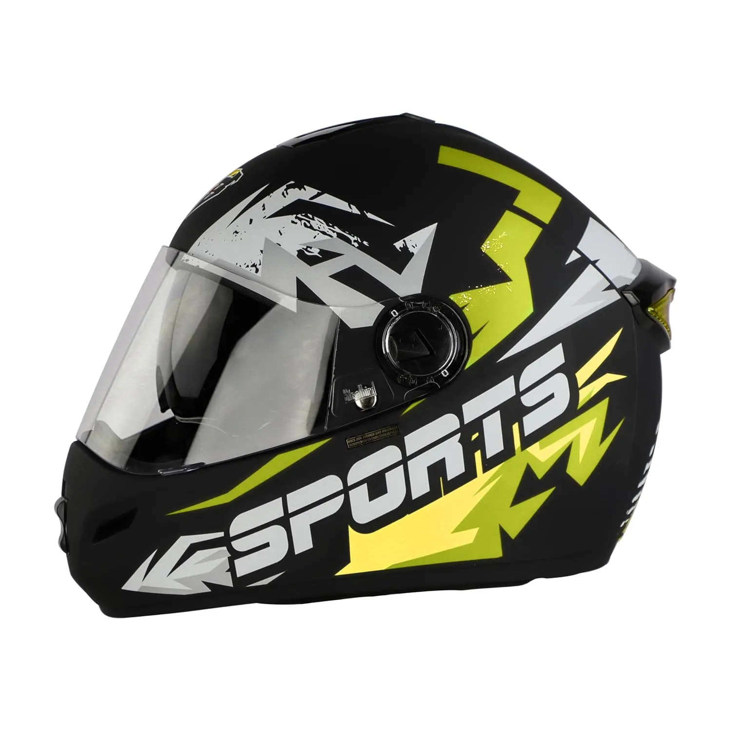 STEELBIRD Sbh 34 Iss R Sports Glsy Black Neon Full Face Helmet