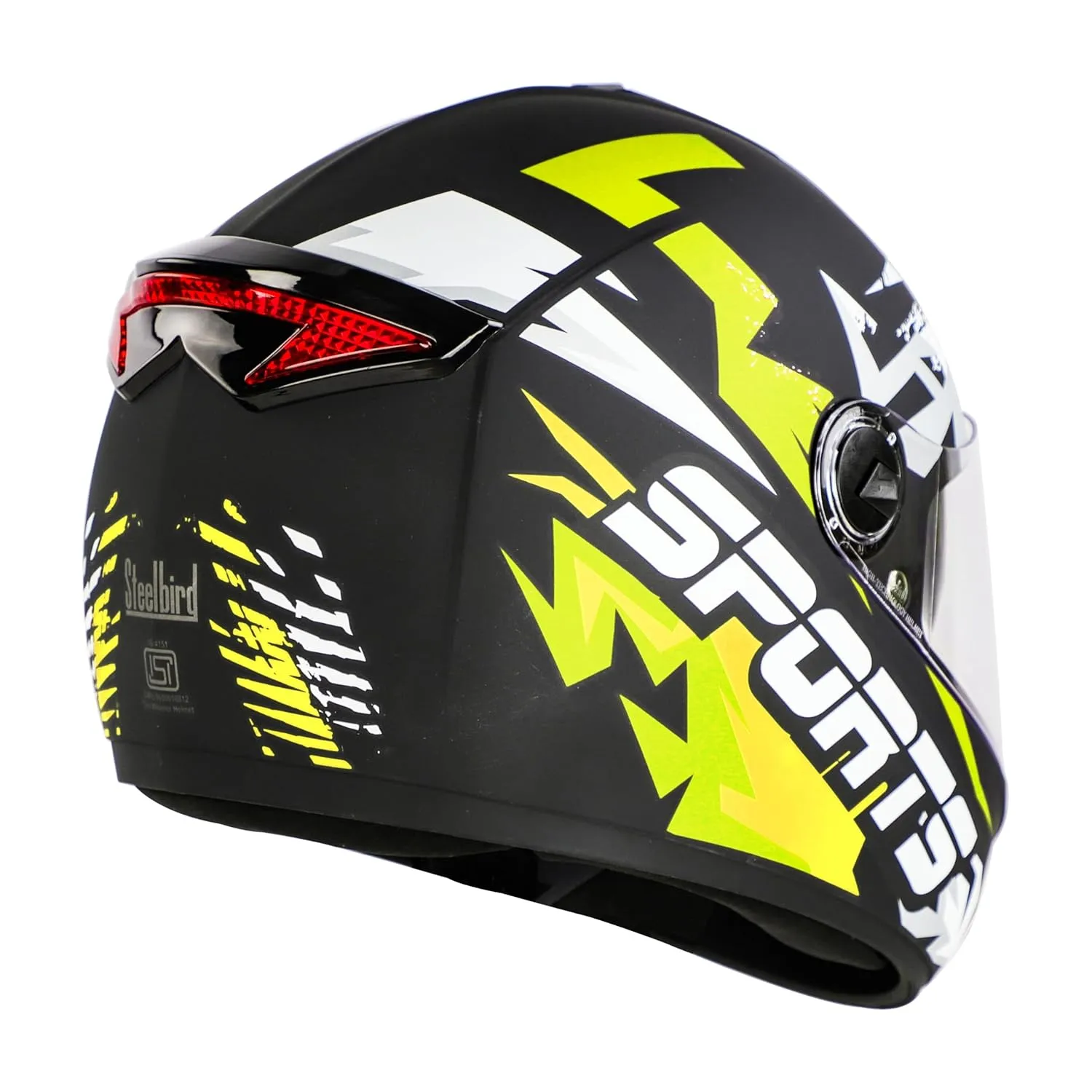 STEELBIRD Sbh 34 Iss R Sports Glsy Black Neon Full Face Helmet