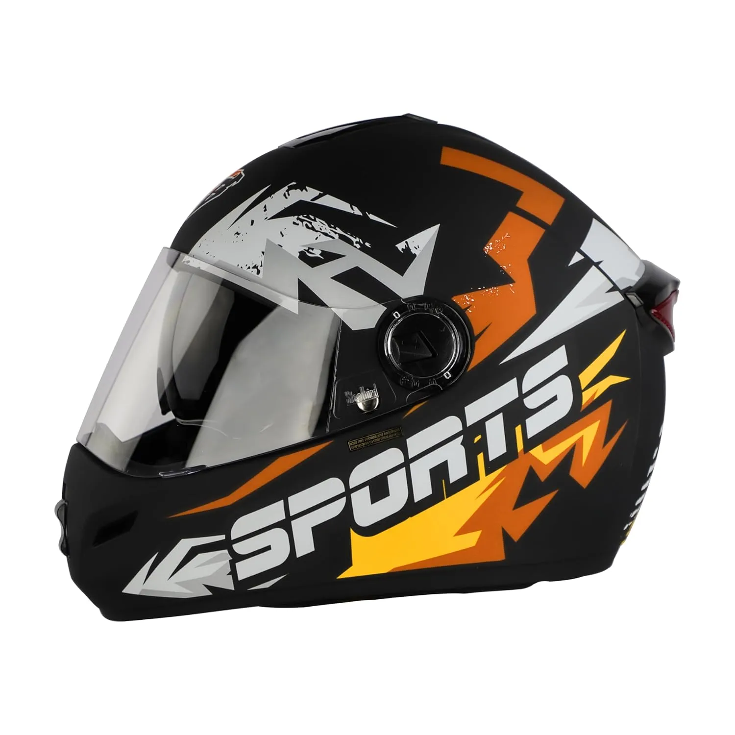 STEELBIRD Sbh 34 Iss R Sports Glsy Black Orange Full Face Helmet