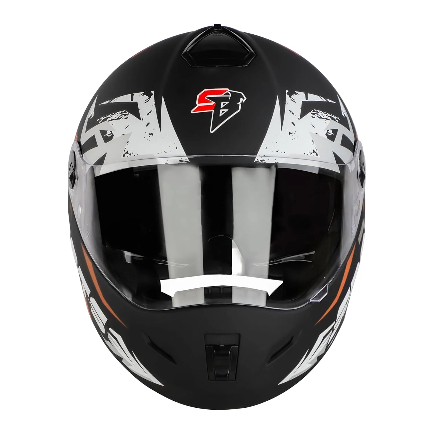 STEELBIRD Sbh 34 Iss R Sports Glsy Black Orange Full Face Helmet