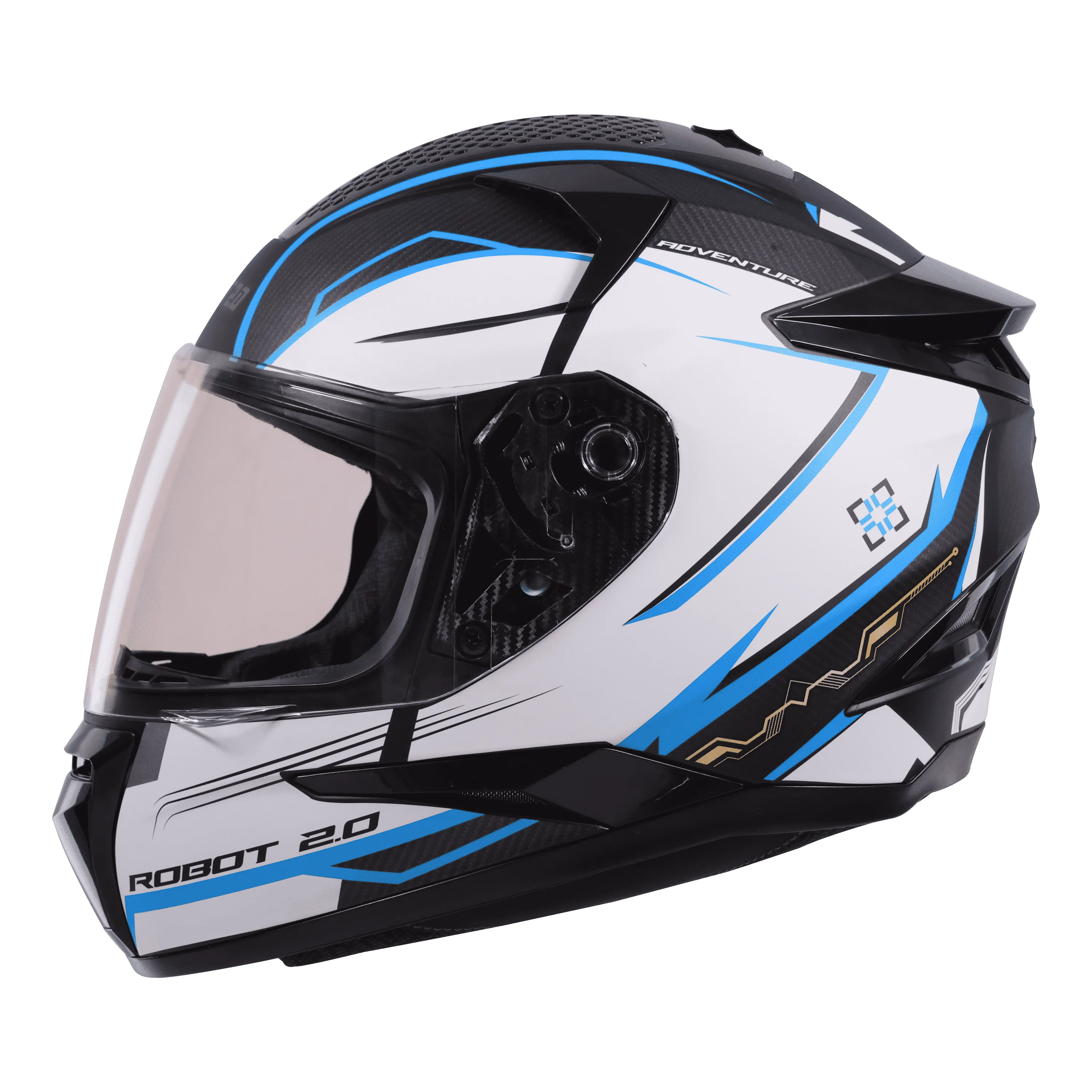 STEELBIRD Sbh 35 Robot Black Blue Full Face Helmet