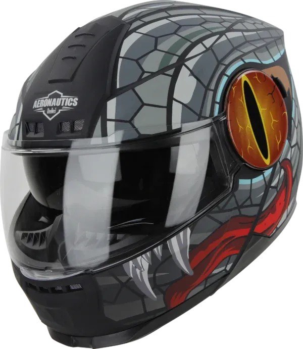 STEELBIRD Sbh 40 Iss Me Mamba Glossy Blkgrey 600Mm C Full Face Helmet