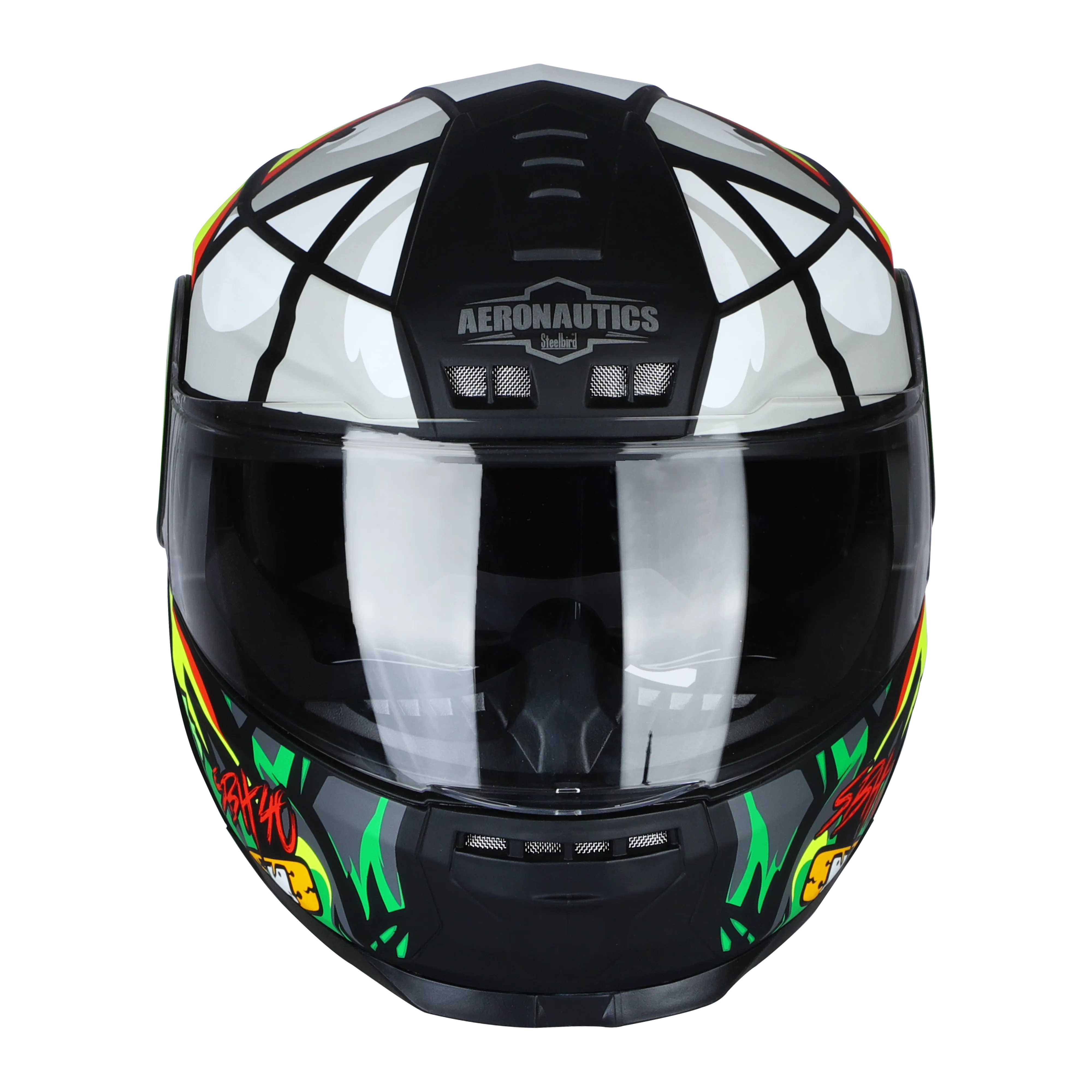 STEELBIRD Sbh 40Issmecrazy Doe Glsy Blkgreen 600Mm C Full Face Helmet