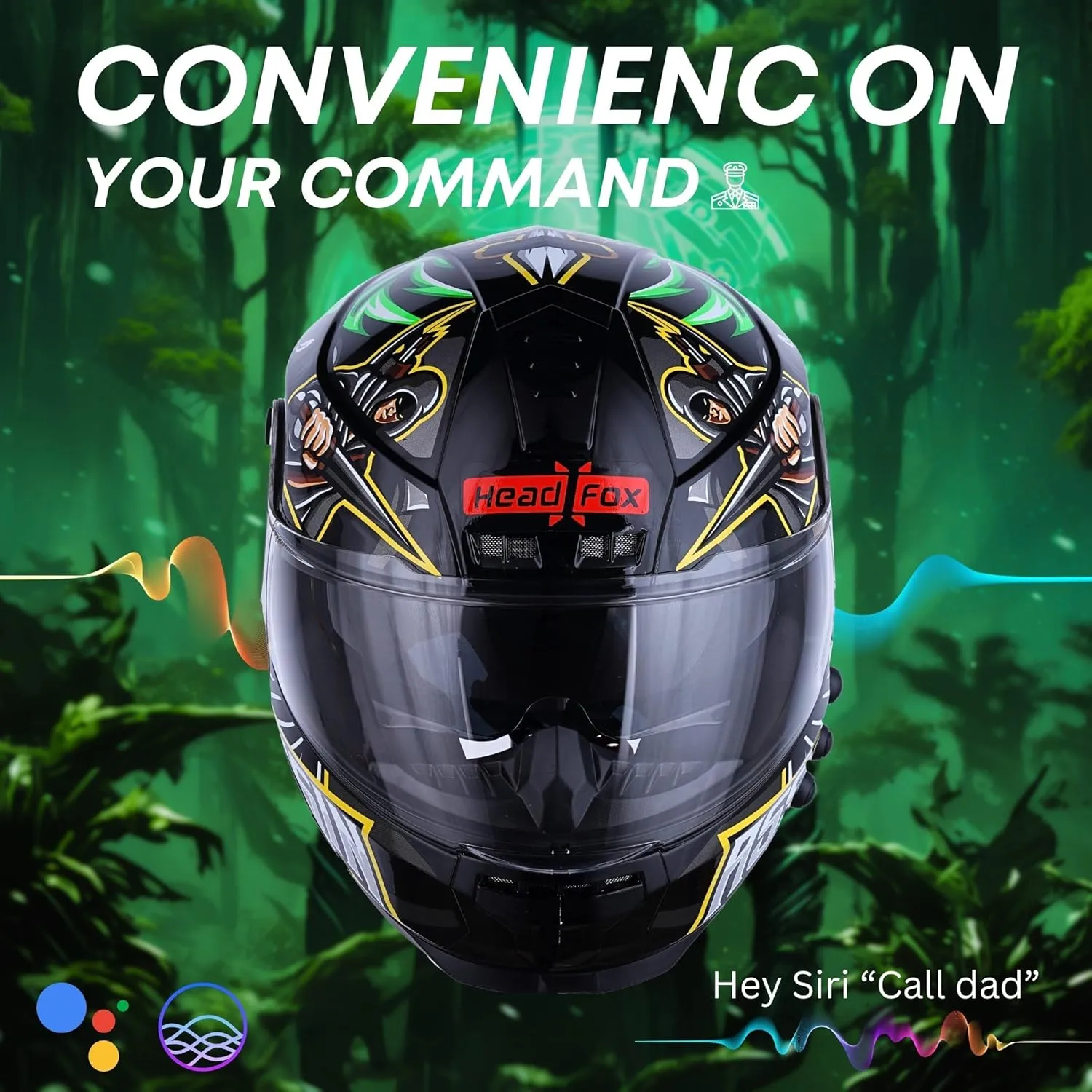 STEELBIRD Sbh 40 Iss Assasin Glsy Black Green Full Face Helmet