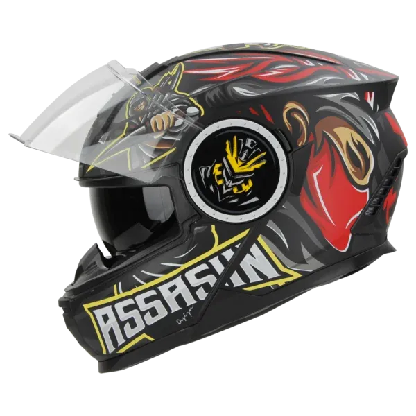 STEELBIRD Sbh 40 Iss Assasin Glsy Black Red Full Face Helmet