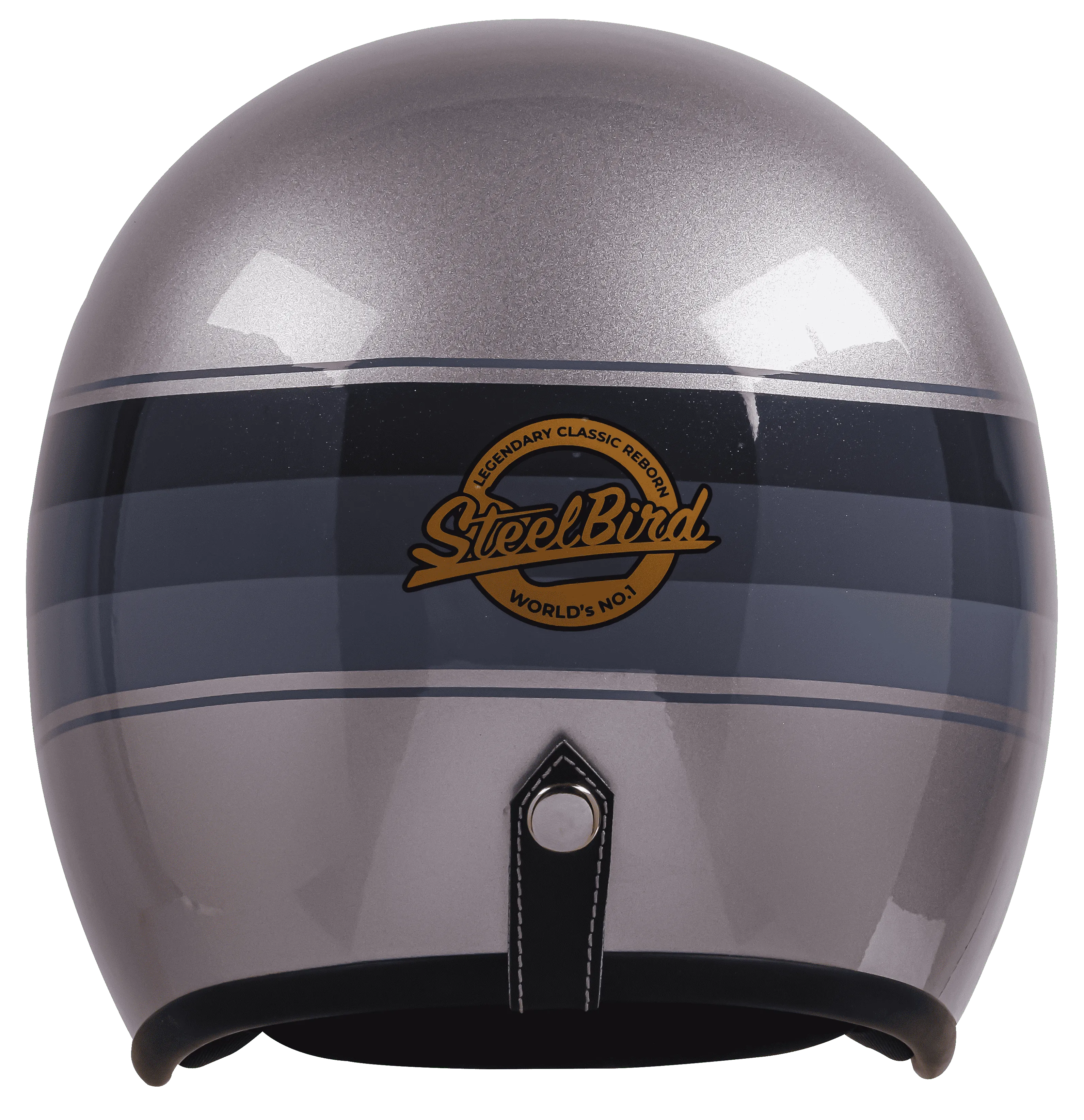 STEELBIRD Sbh 54 Vintage Silver Grey Full Face Helmet