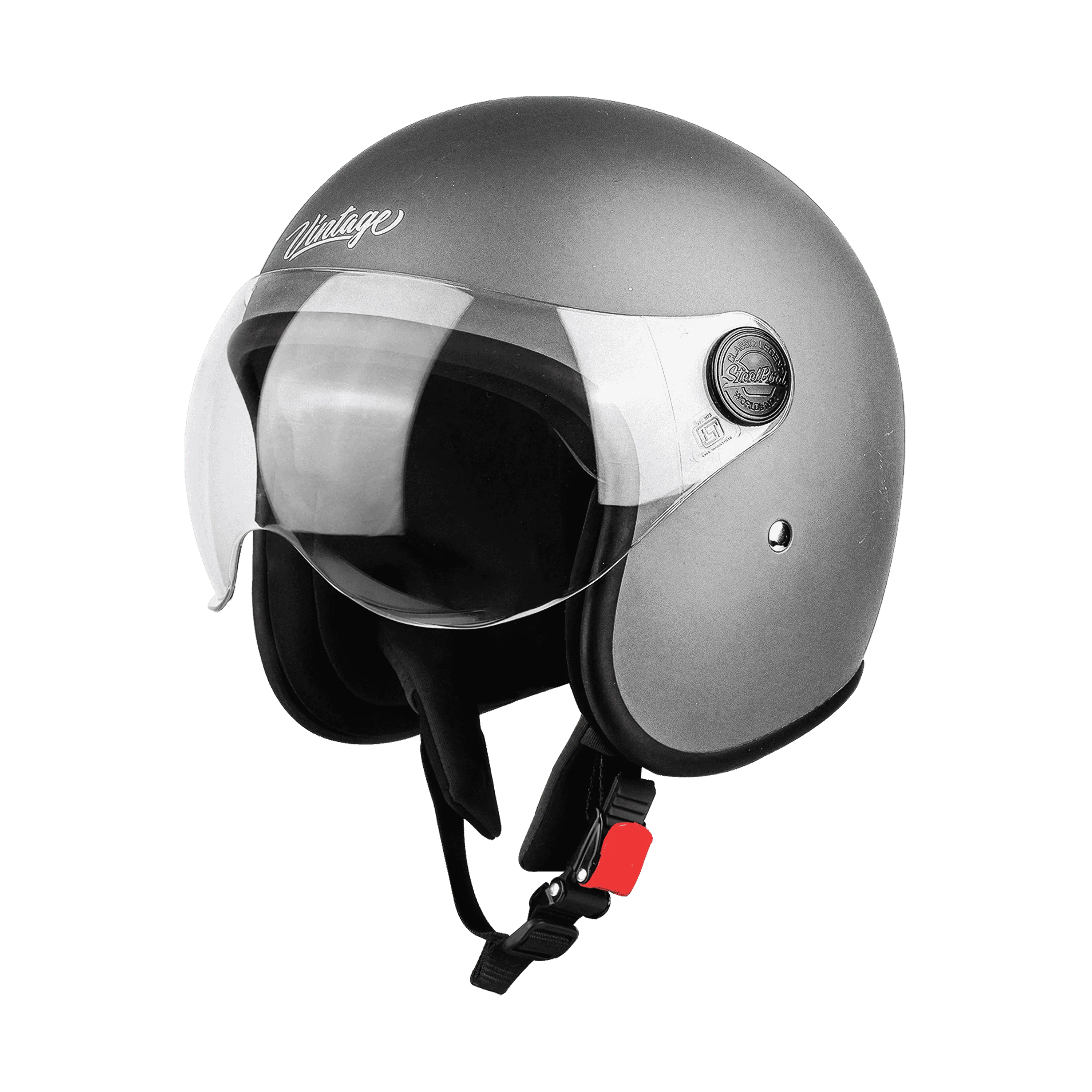 STEELBIRD Sbh 54 Vintage Sliver Half Face Helmet
