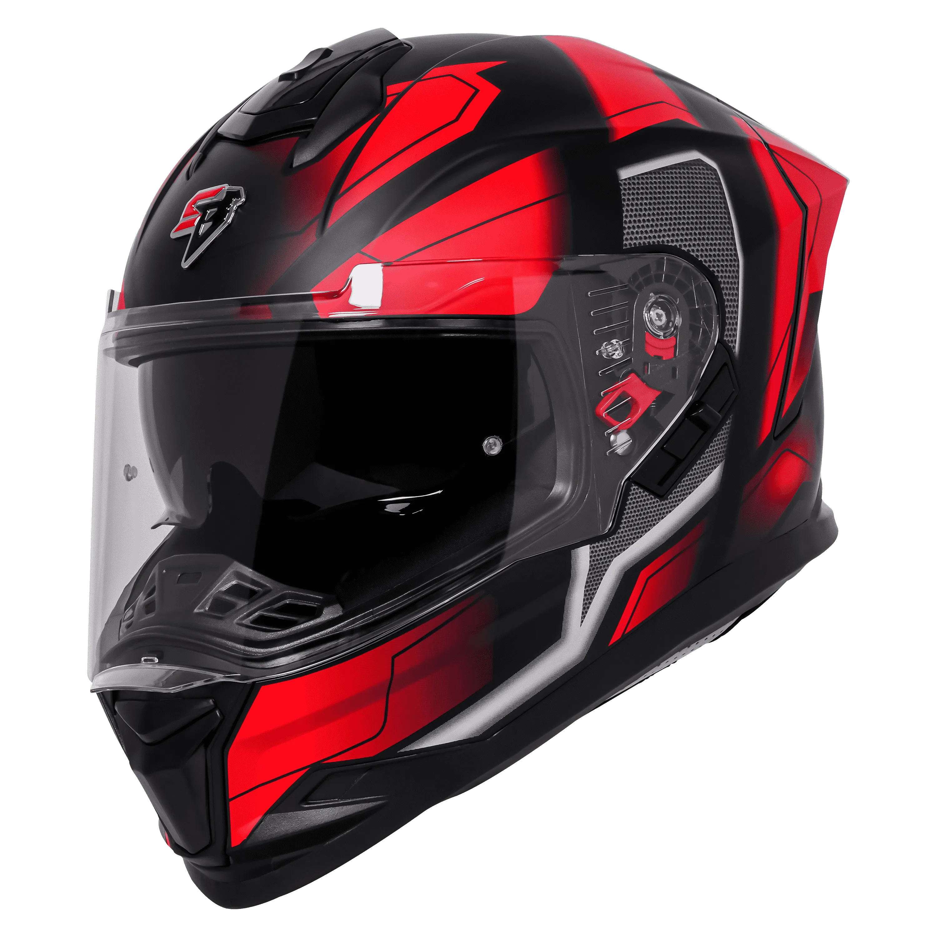 STEELBIRD Sbh 57 Fighter Black Red Full Face Helmet