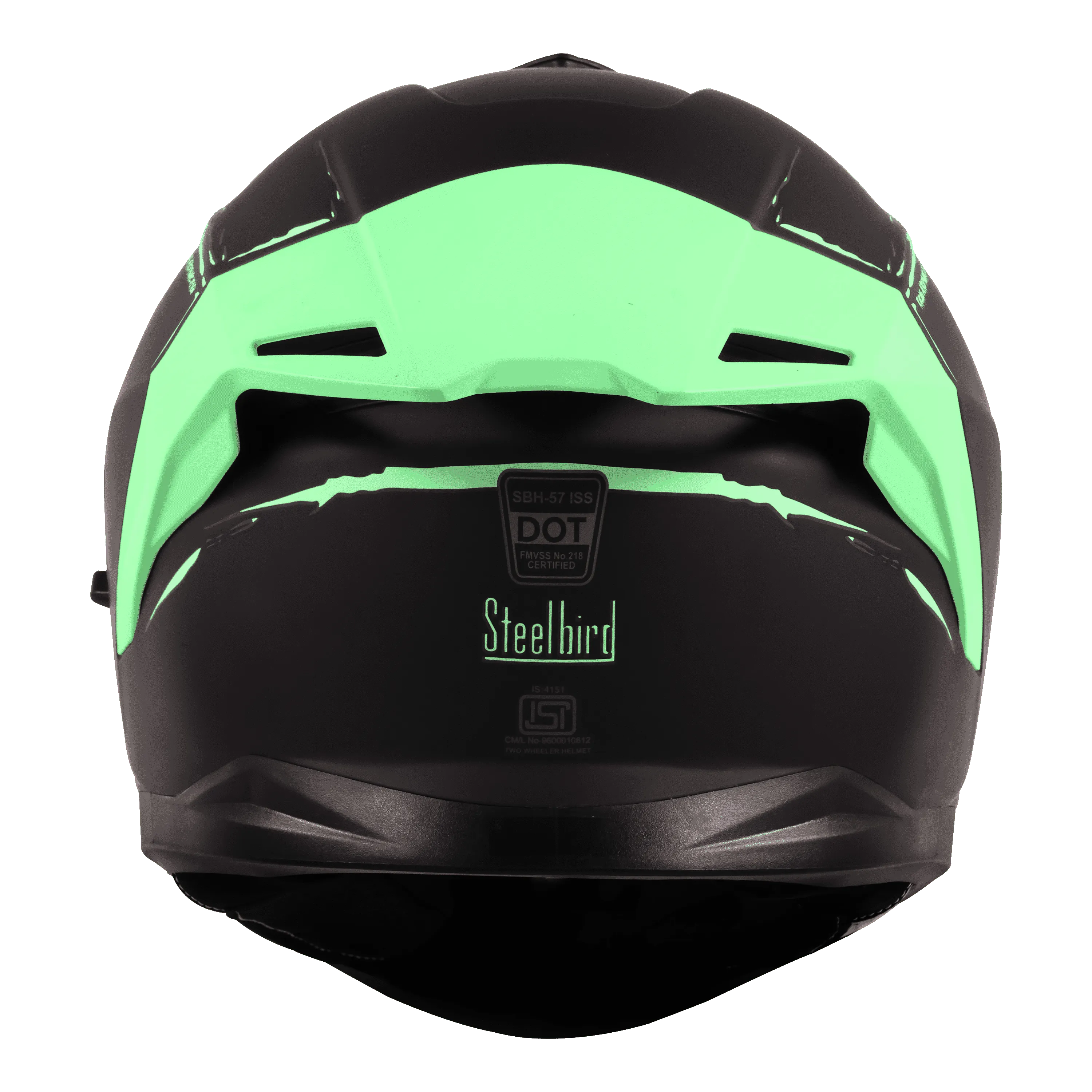 STEELBIRD Sbh 57 Fighter F2 Black Green Full Face Helmet
