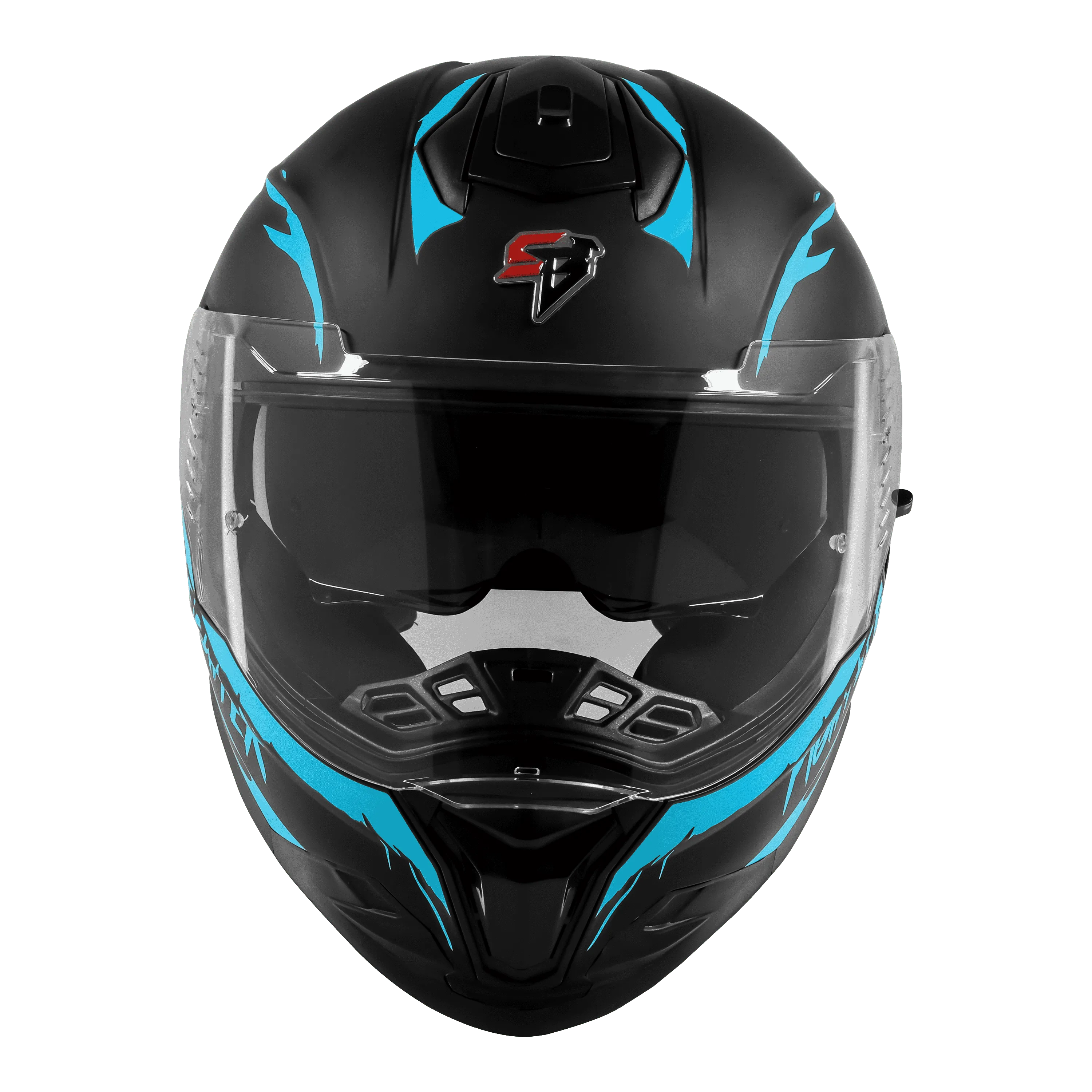 STEELBIRD Sbh 57 Fighter F2 Black Jazz Blue Full Face Helmet