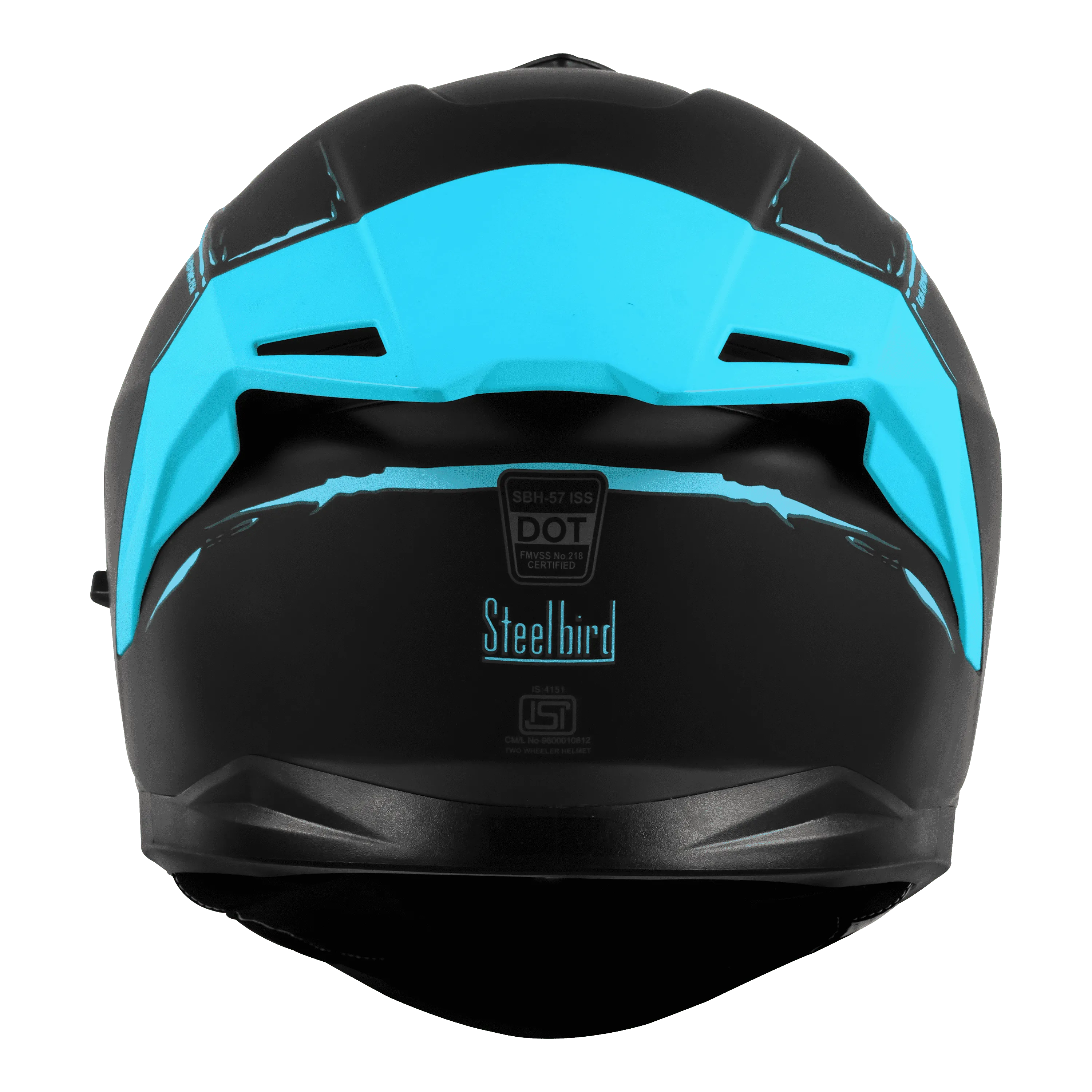 STEELBIRD Sbh 57 Fighter F2 Black Jazz Blue Full Face Helmet