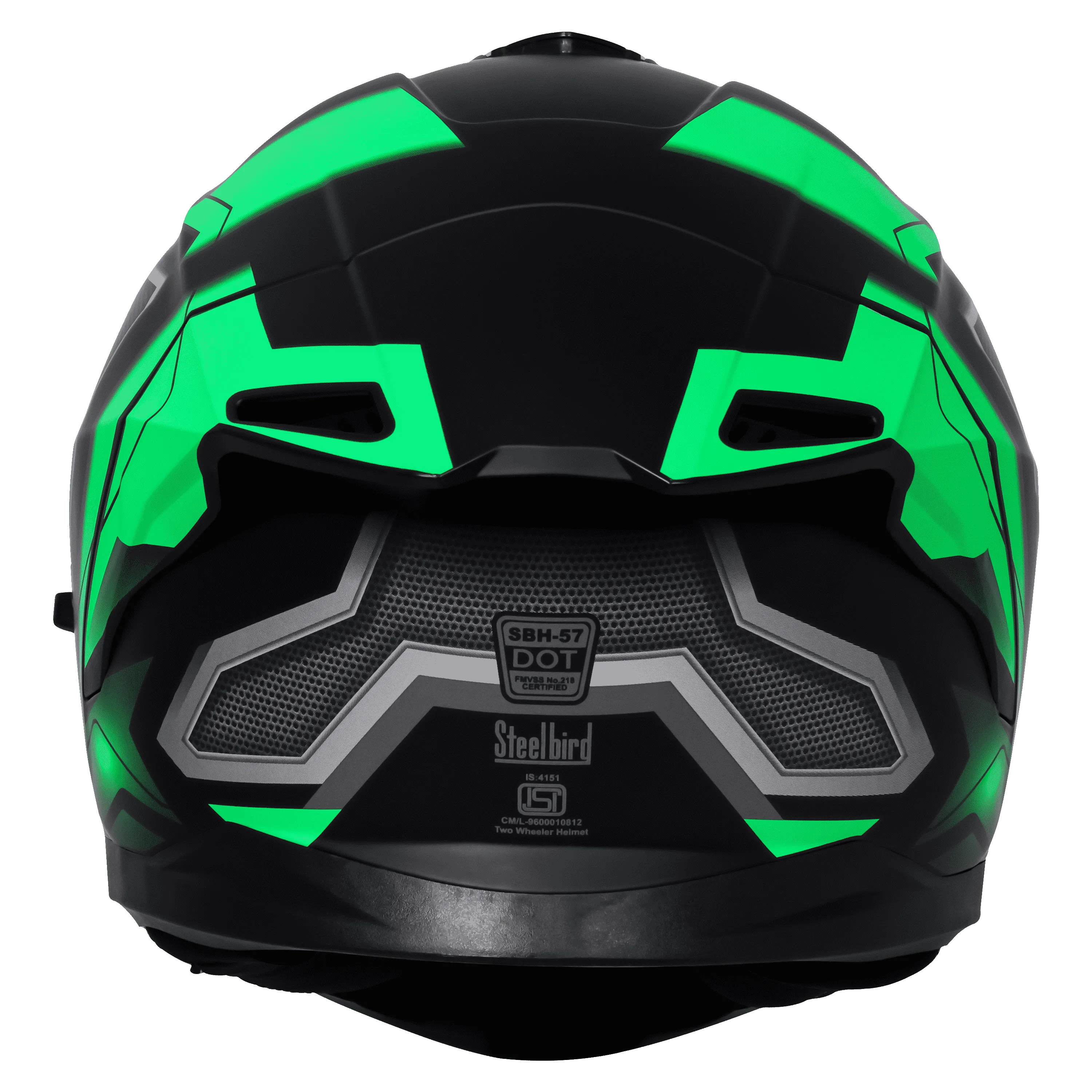 STEELBIRD Sbh 57 Fighter F3 Black Green Full Face Helmet