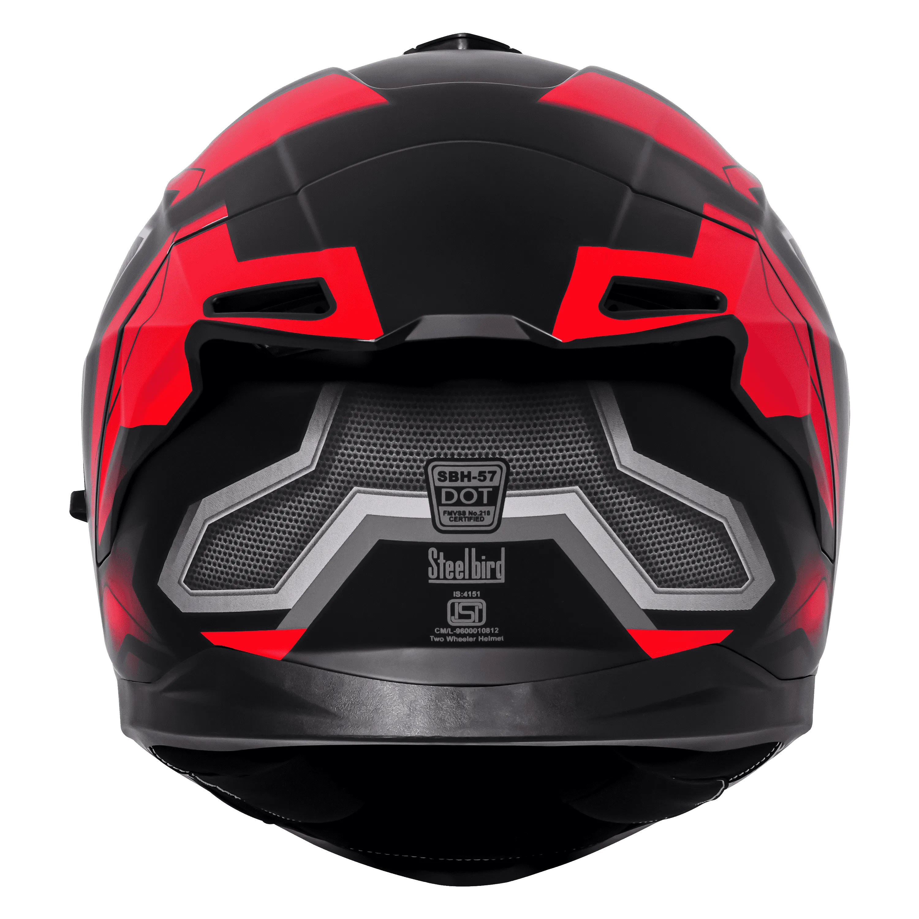 STEELBIRD Sbh 57 Fighter F3 Black Red Full Face Helmet