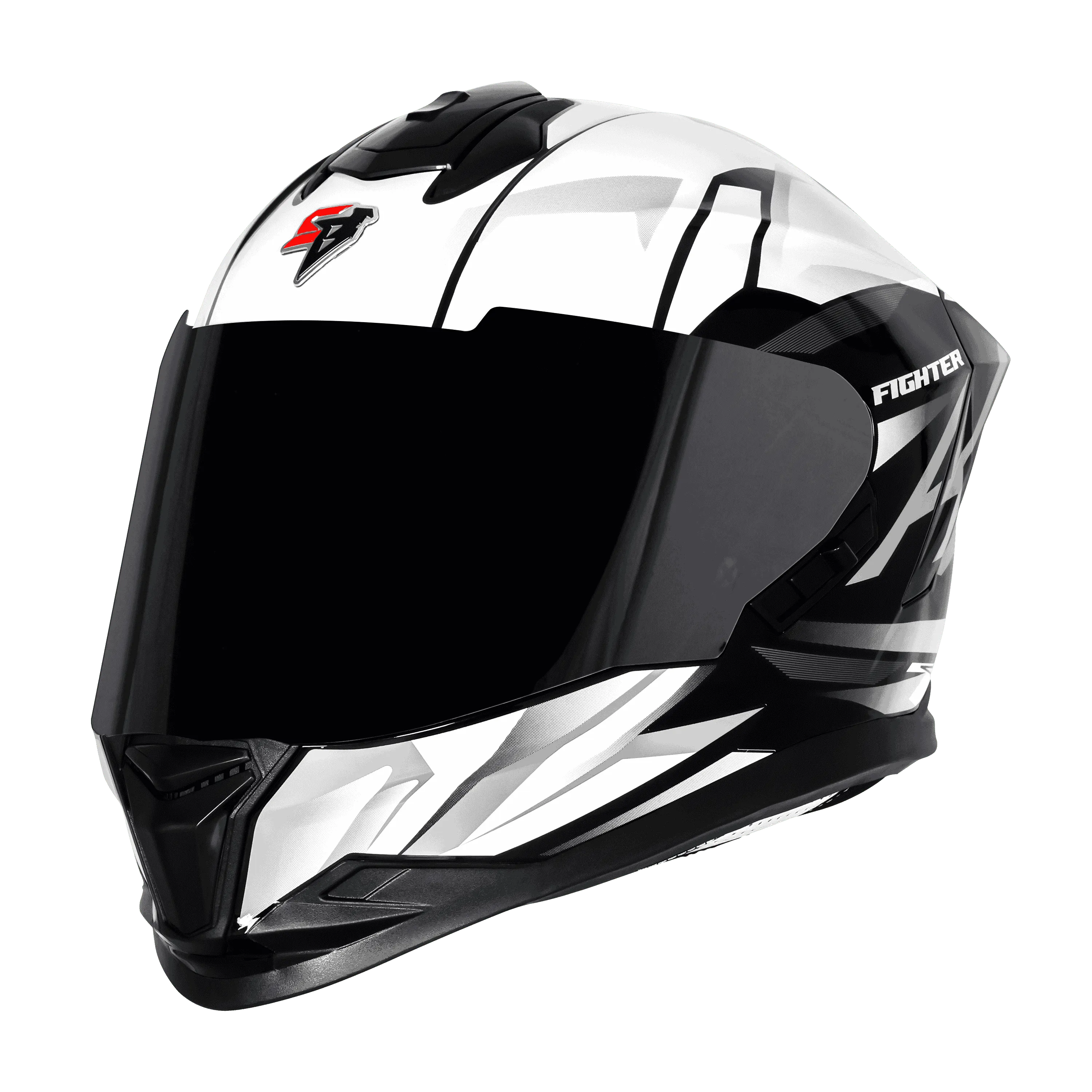 STEELBIRD Sbh 57 Fighter F4 Black White Full Face Helmet