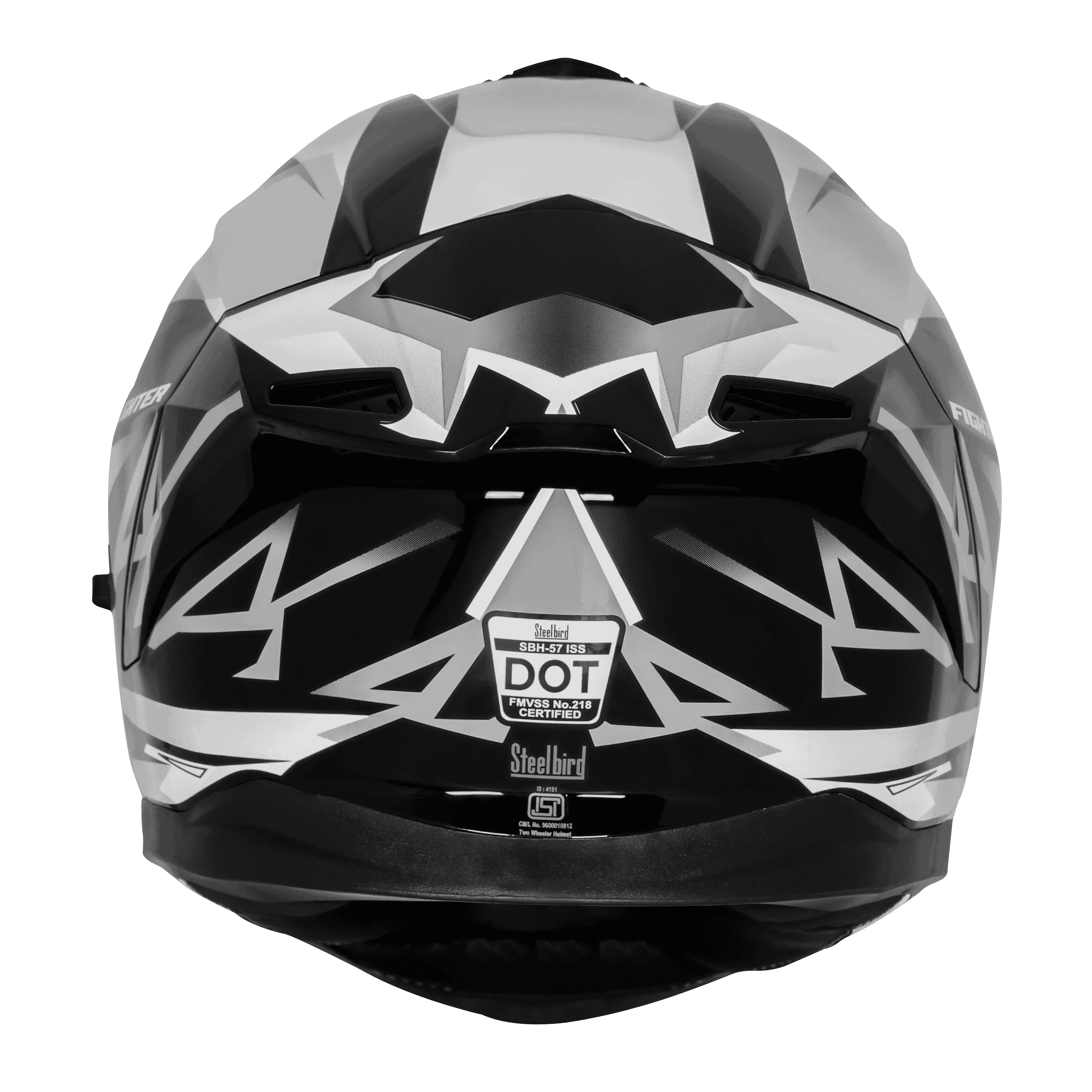 STEELBIRD Sbh 57 Fighter F4 Black White Full Face Helmet