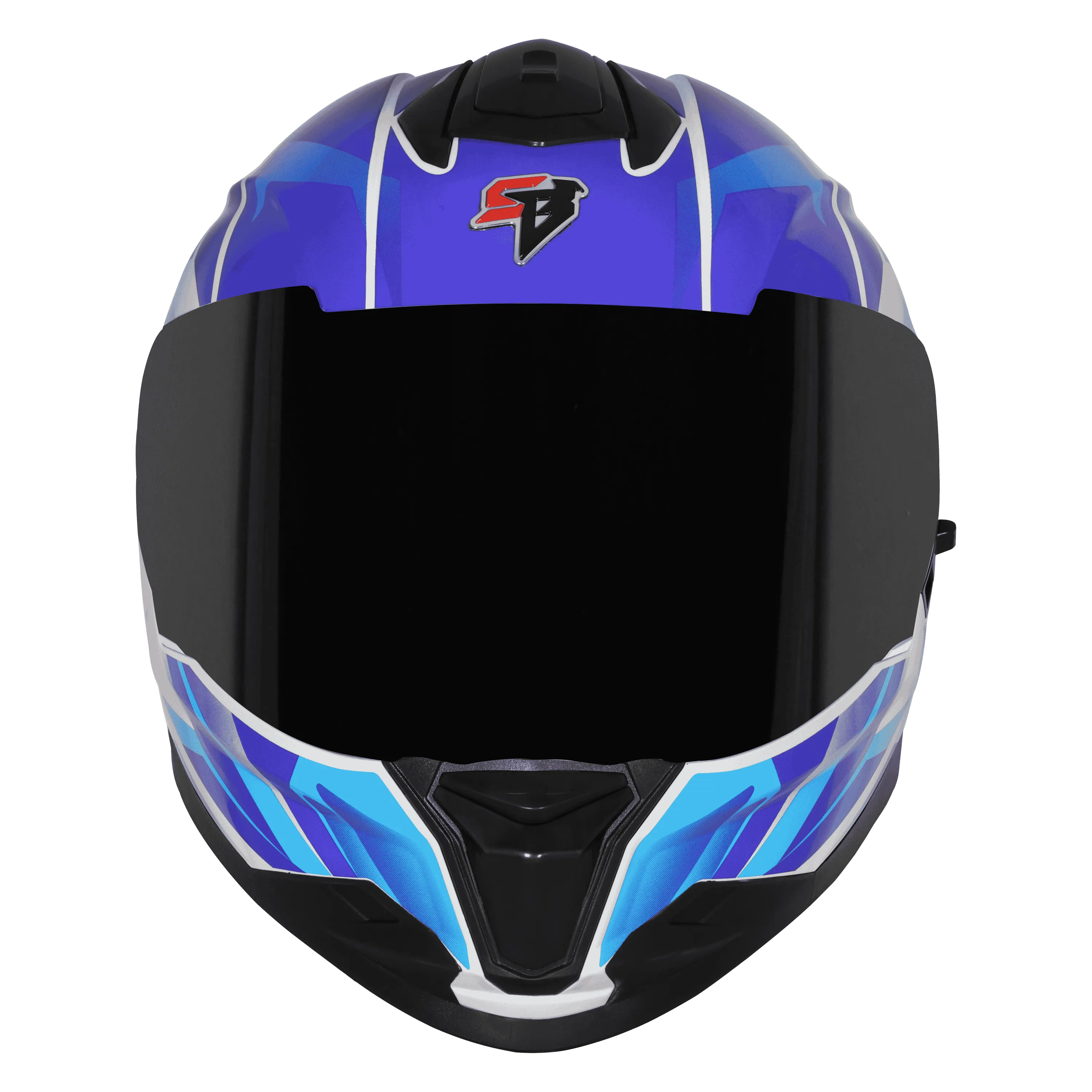 STEELBIRD Sbh 57 Fighter F4 White Sky Blue Full Face Helmet