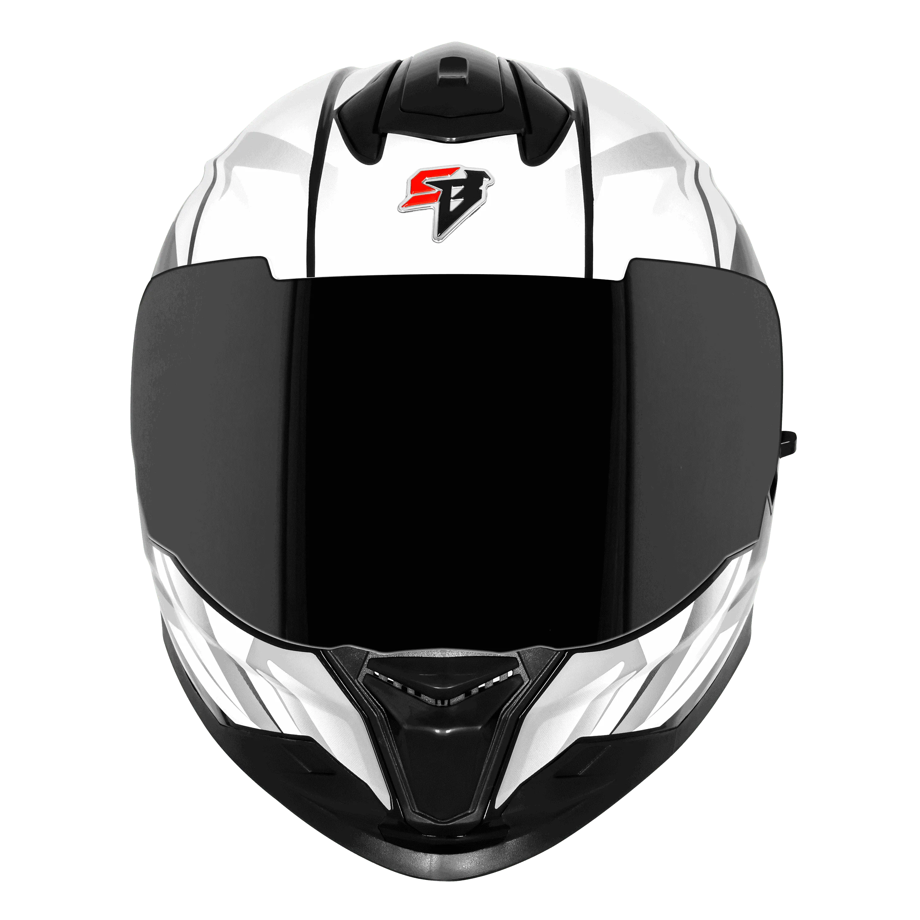 STEELBIRD Sbh 57 Iss Fighter F4 White Black Full Face Helmet