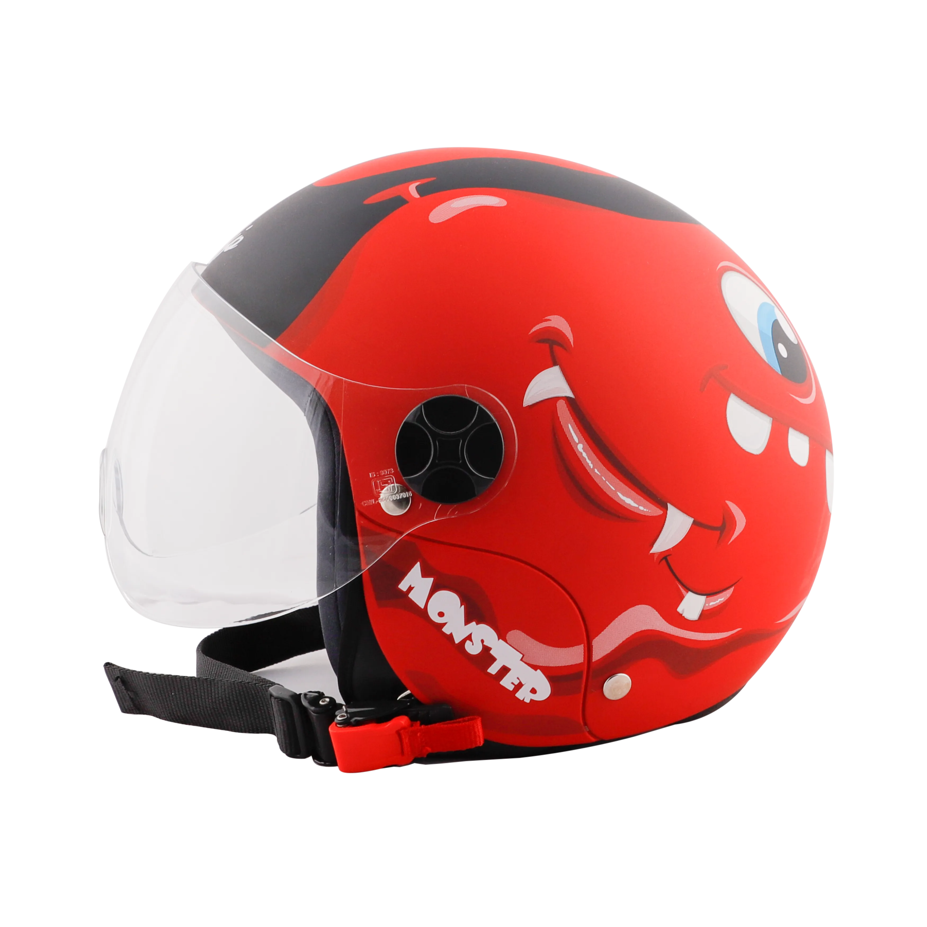 STEELBIRD Sbh 16 Toad Matt Red Black Half Face Helmet