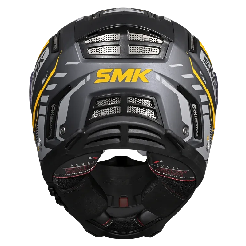 Smk Agnar Tektron MA664 Black Yellow Full Face Helmet