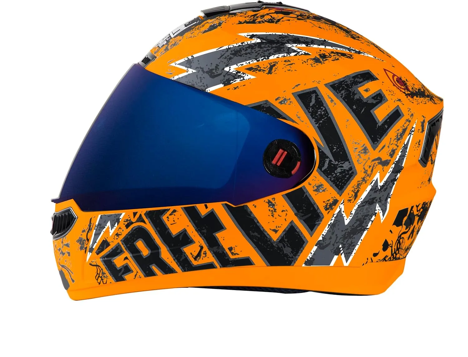 STEELBIRD Sba 1 Free Live Orange Full Face Helmet