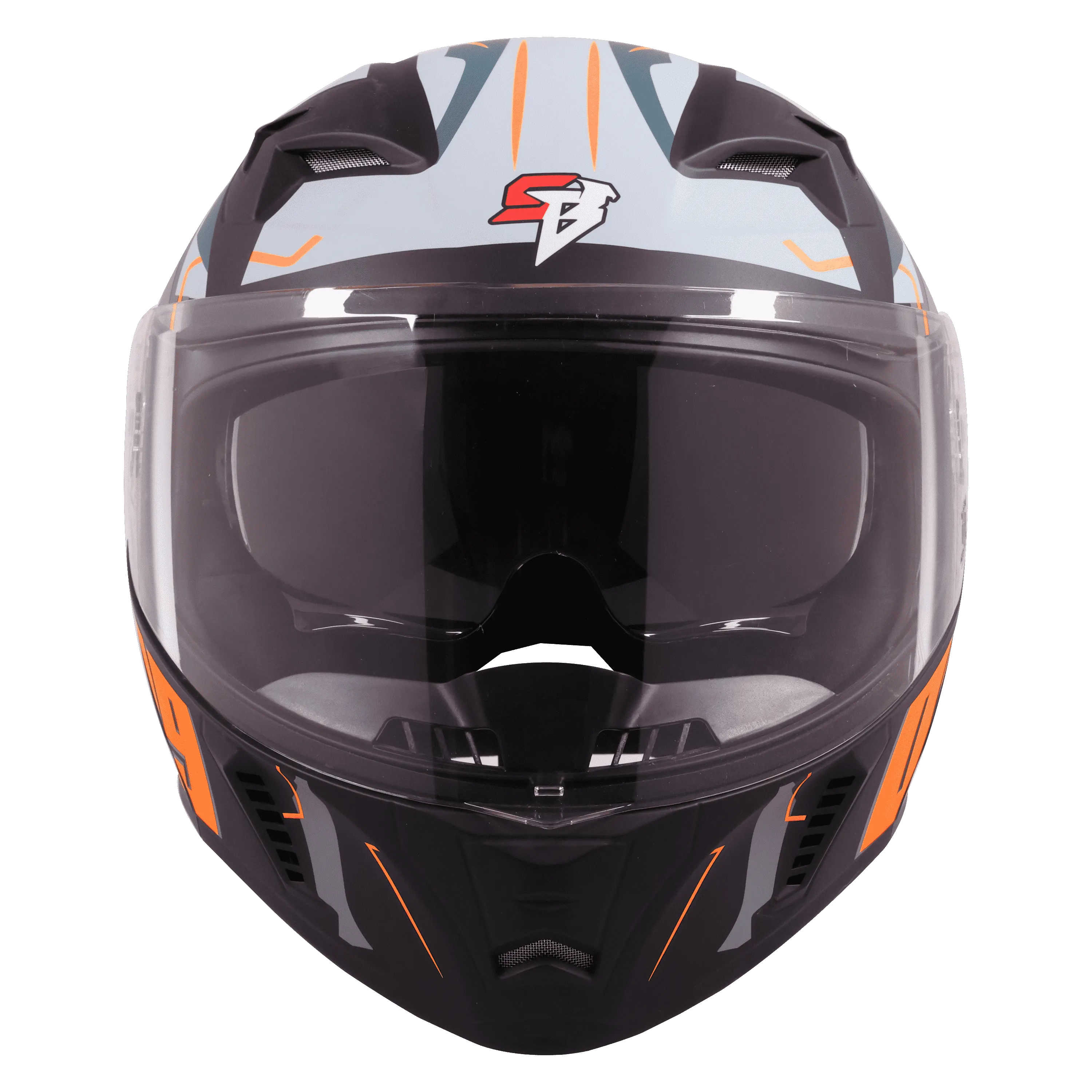 Steelbird Sba 20 09 Matt Black Orange Full Face Helmet