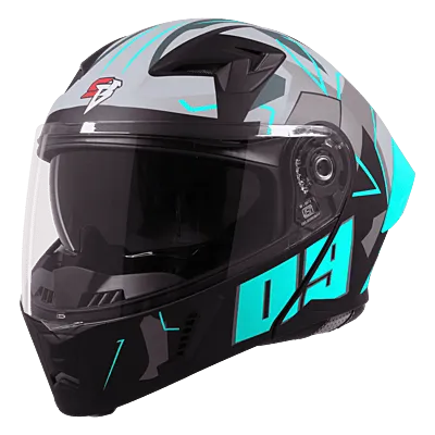 STEELBIRD Sba 20 Canvas Black B Green Full Face Helmet