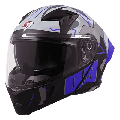 STEELBIRD Sba 20 Canvas Black Blue Full Face Helmet