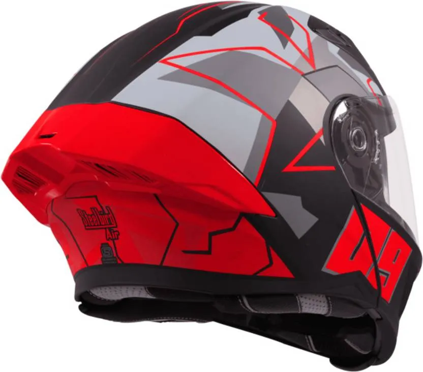 STEELBIRD Sba 20 Canvas Black Red Full Face Helmet