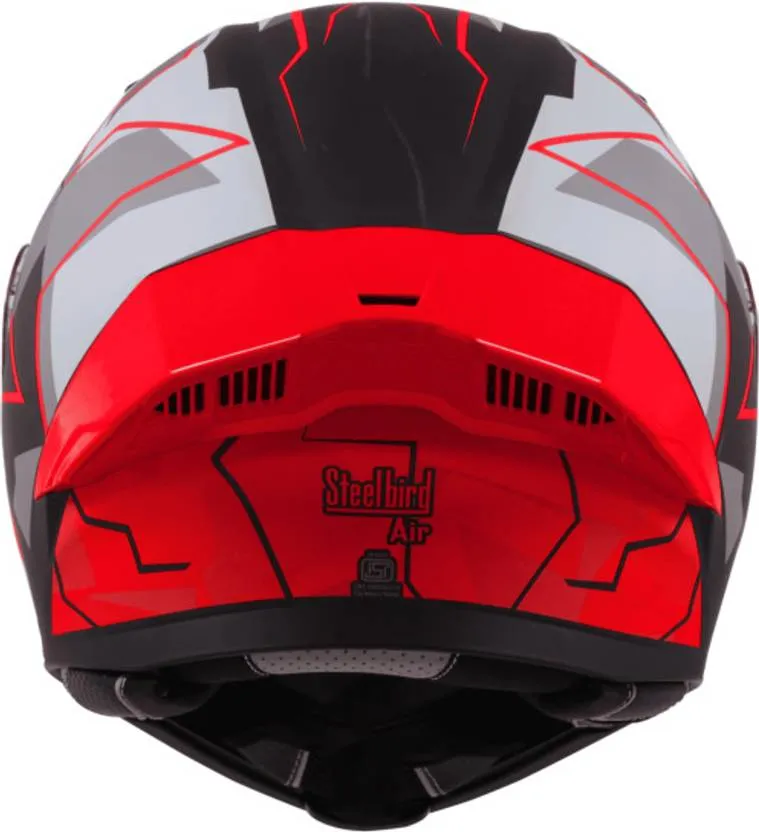 STEELBIRD Sba 20 Canvas Black Red Full Face Helmet